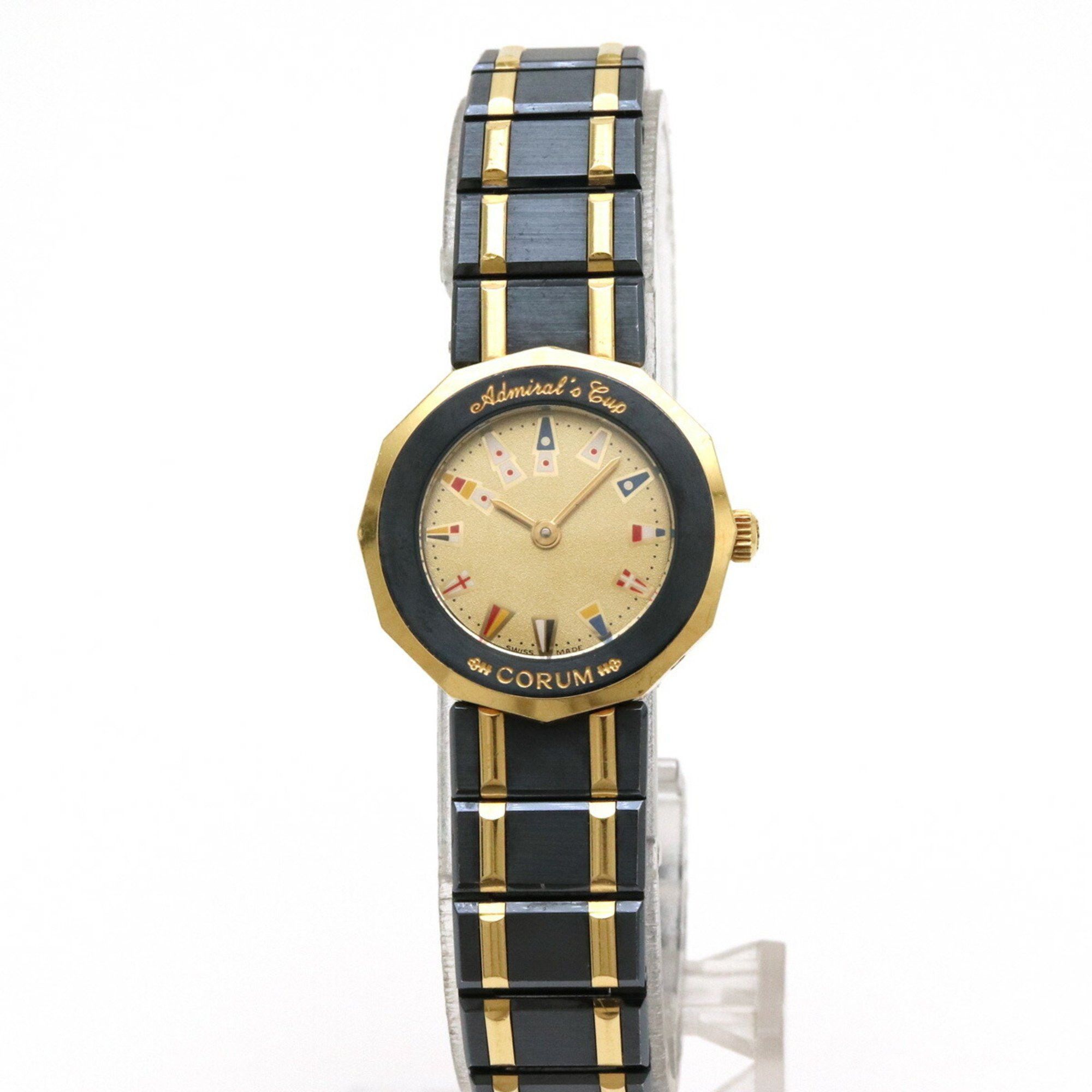 image of Corum Admiral's Cup Gun Blue K18Yg Yellow Gold Dial Women's Quartz Watch 24.810.31 V-52