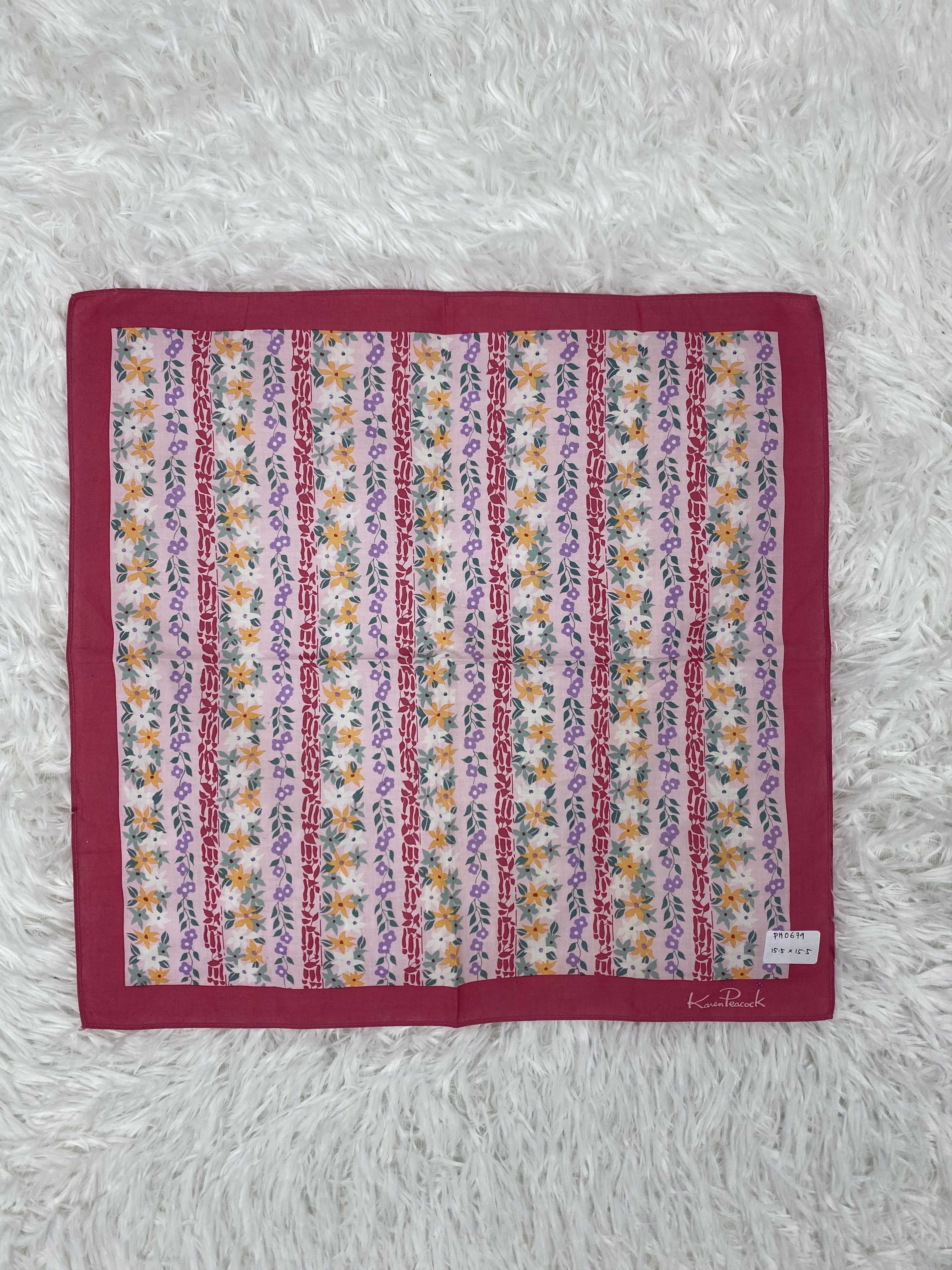 Vintage Vintage Kanen Peacock Handkerchief Neckerchief PH0679 Size ONE SIZE - 3 Thumbnail