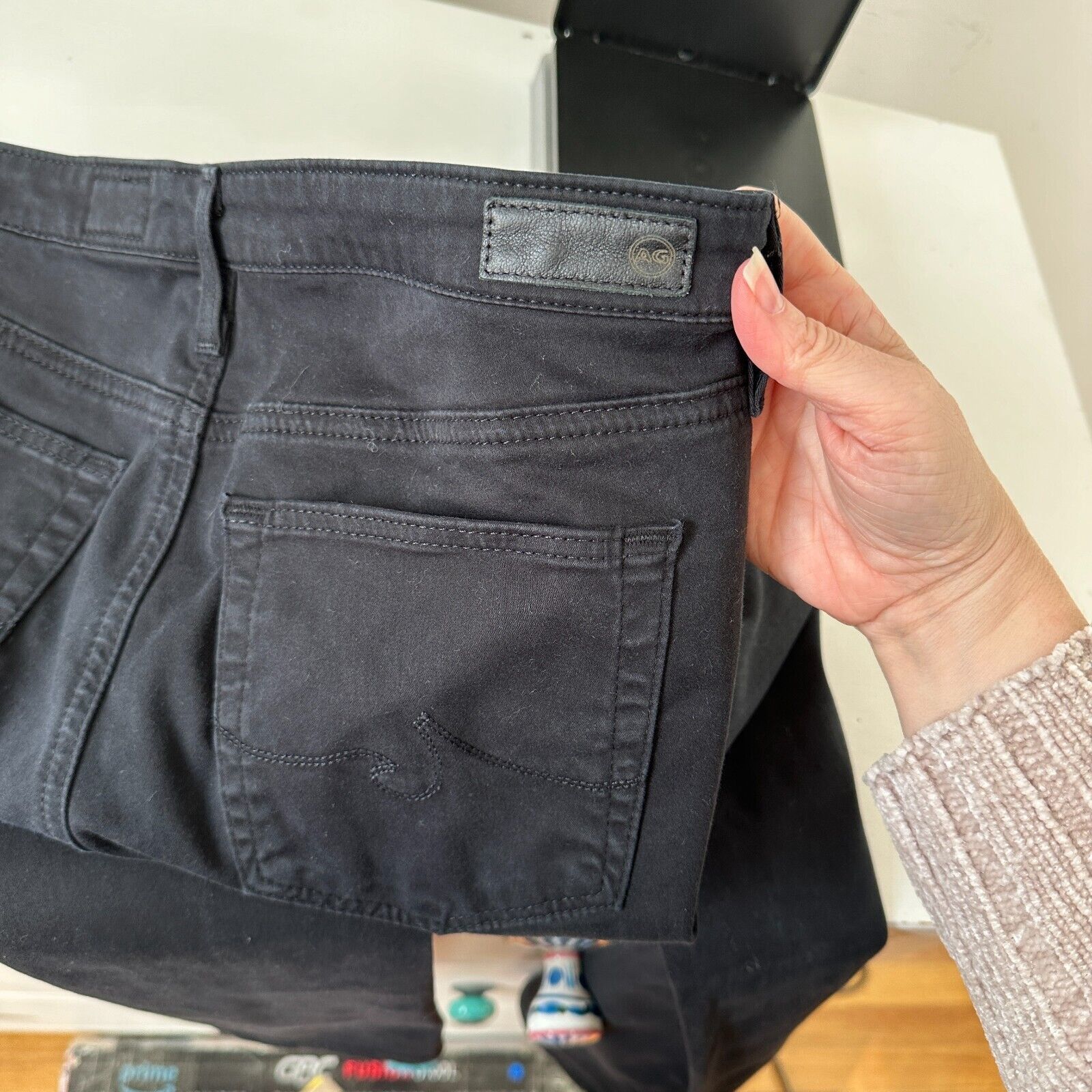 AG Adriano Goldschmied Adriano Goldschmeid Black Ankle Mid Rise Skinny Jeans 27 Size 27" / US 4 / IT 40 - 6 Thumbnail
