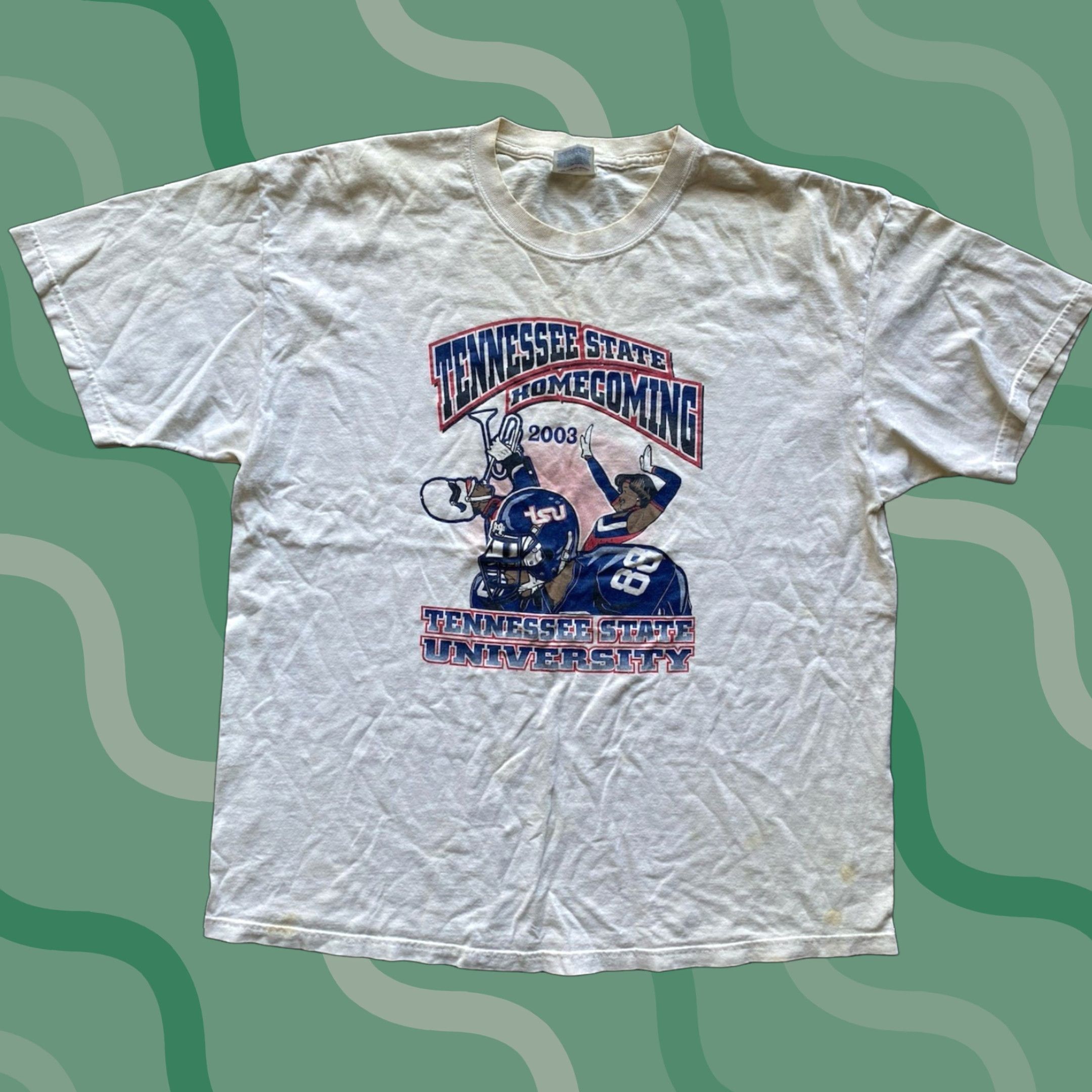 Hanes VINTAGE Hanes Shirt XL White University College Tennessee State University HBCU 2003 Mens Size US XL / EU 56 / 4 - 1 Thumbnail