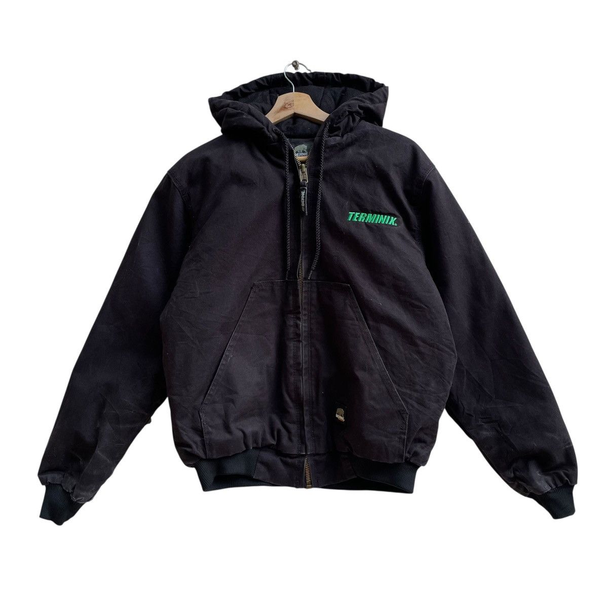 Japanese Brand 💥Vintage Berne workwear Zipper Hooded Jacket Size US M / EU 48-50 / 2 - 1 Thumbnail