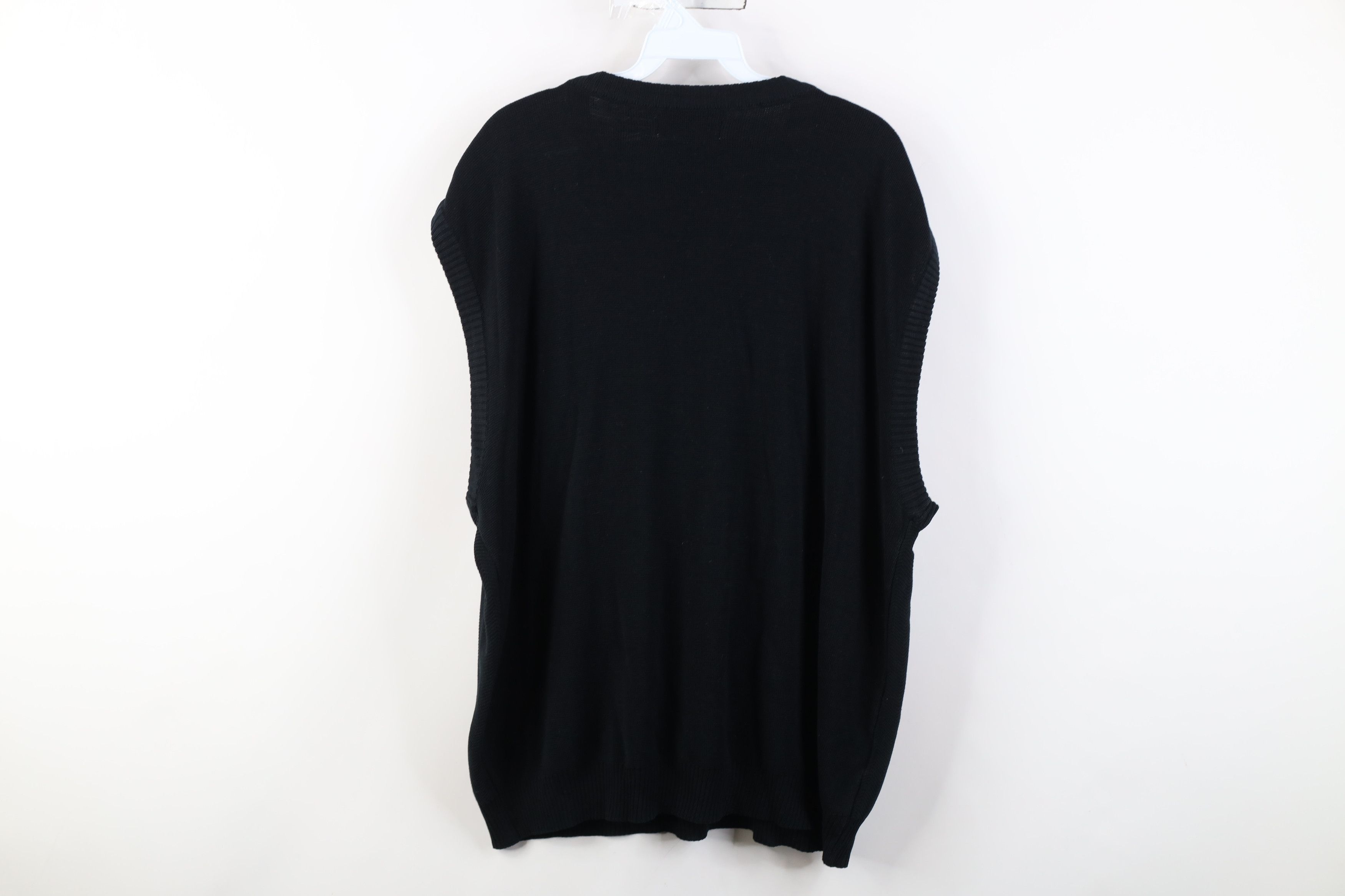 Vintage Vintage 90s Streetwear Blank Herringbone Knit Sweater Vest Size US XXL / EU 58 / 5 - 11 Thumbnail