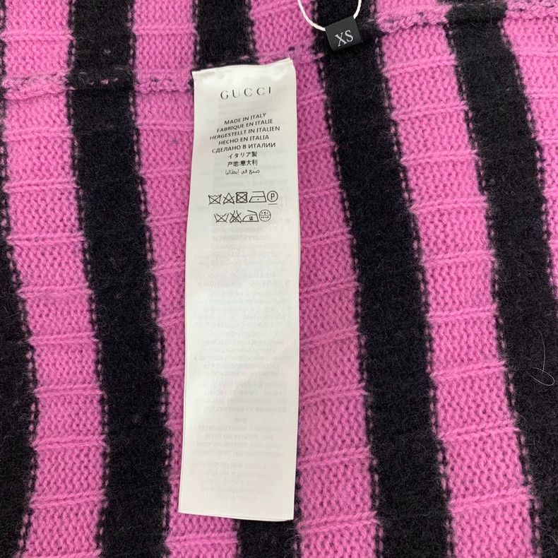 Gucci Gucci Color-blocked striped cat inlaid cashmere round-neck Size US XS / EU 42 / 0 - 6 Thumbnail
