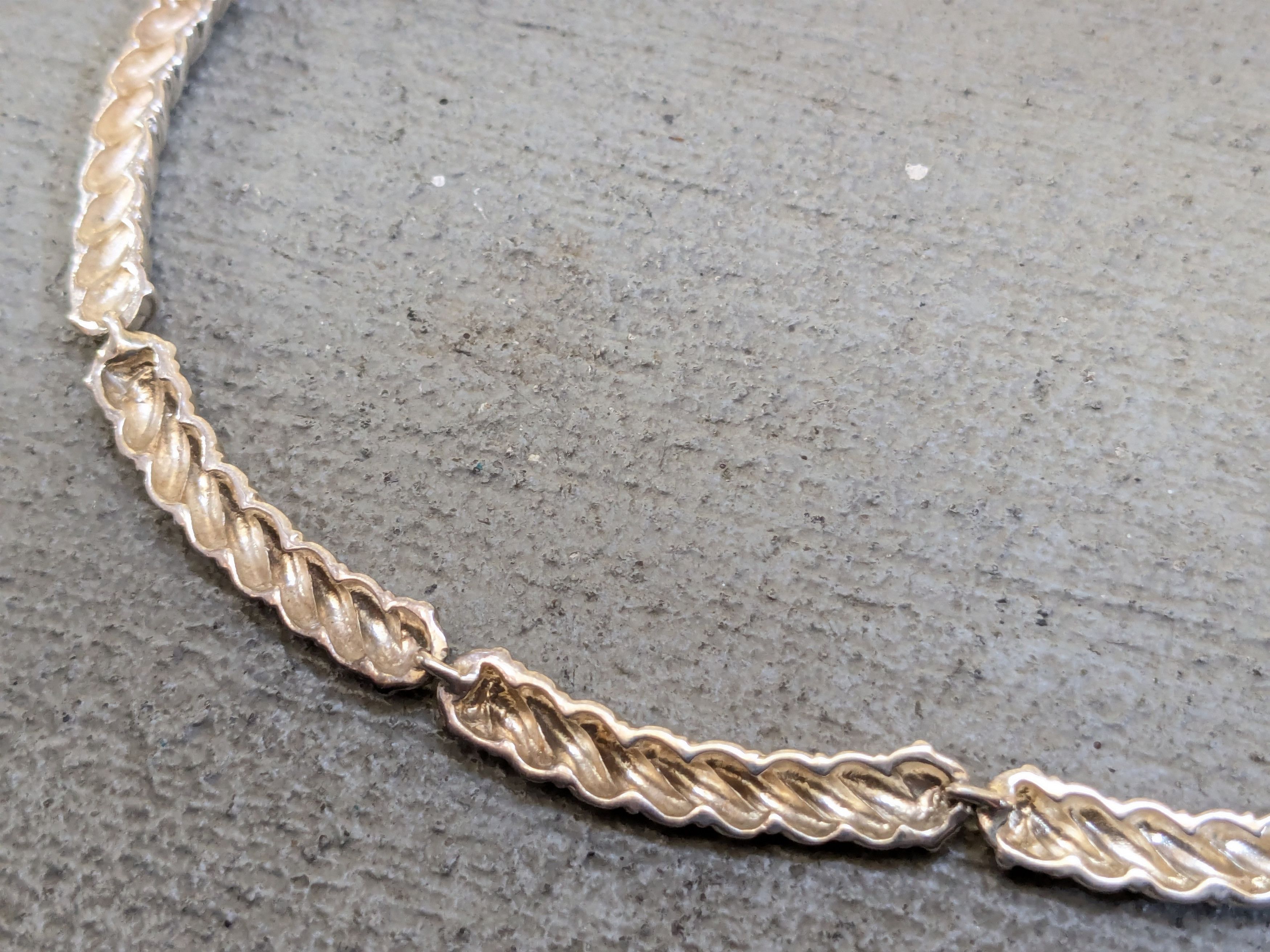 Jewelry Vintage Sterling Silver Necklace 17 Chain Link Size ONE SIZE - 11 Thumbnail