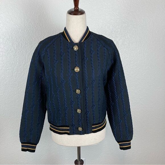 3.1 Phillip Lim 3.1 Phillip Lim Brocade cable print Varsity Bomber blue Size XS / US 0-2 / IT 36-38 - 1 Thumbnail