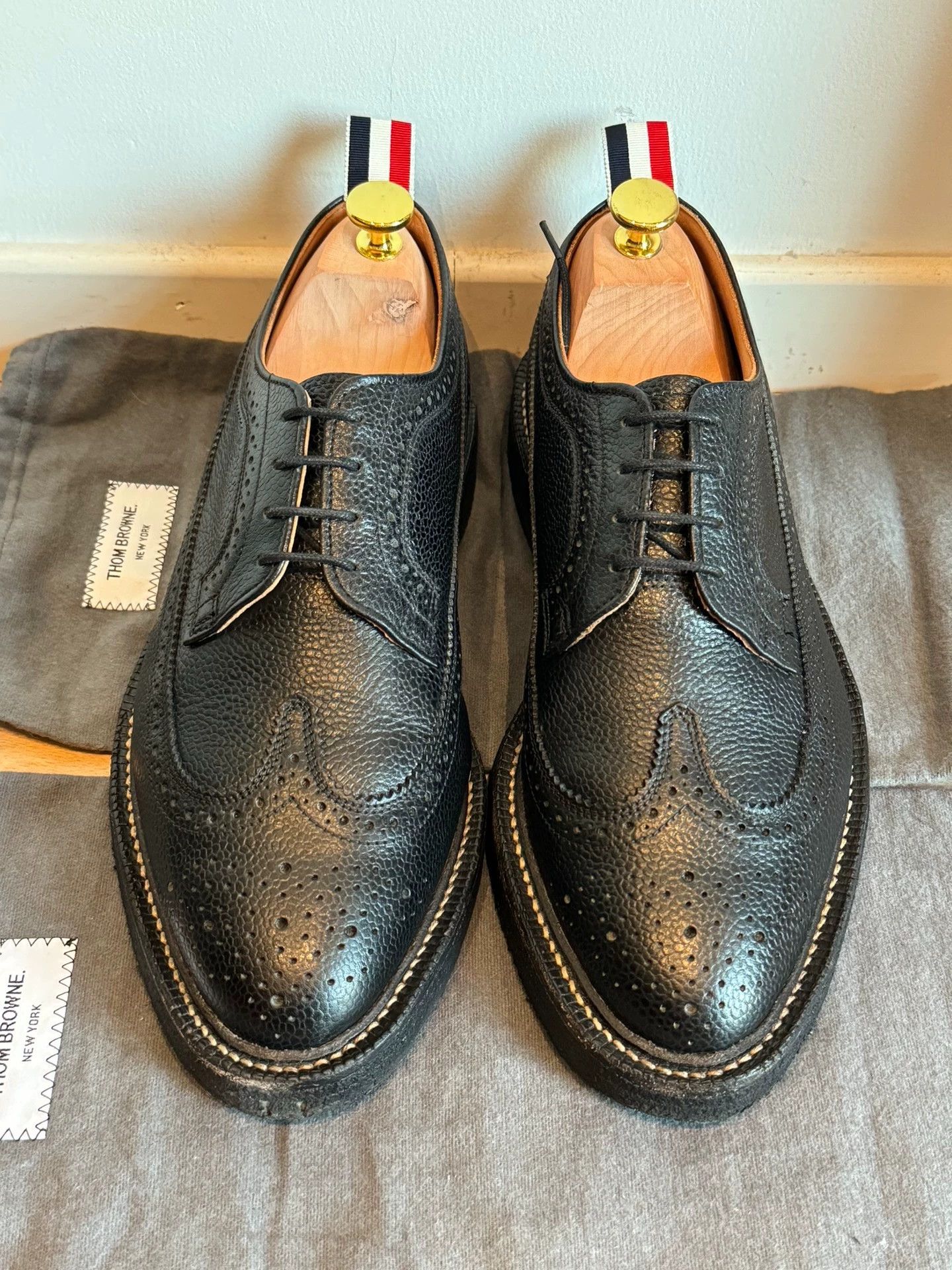 Thom Browne Thom Browne Classic Black Brogue Rubber Sole US9 Size US 9 / EU 42 - 1 Thumbnail