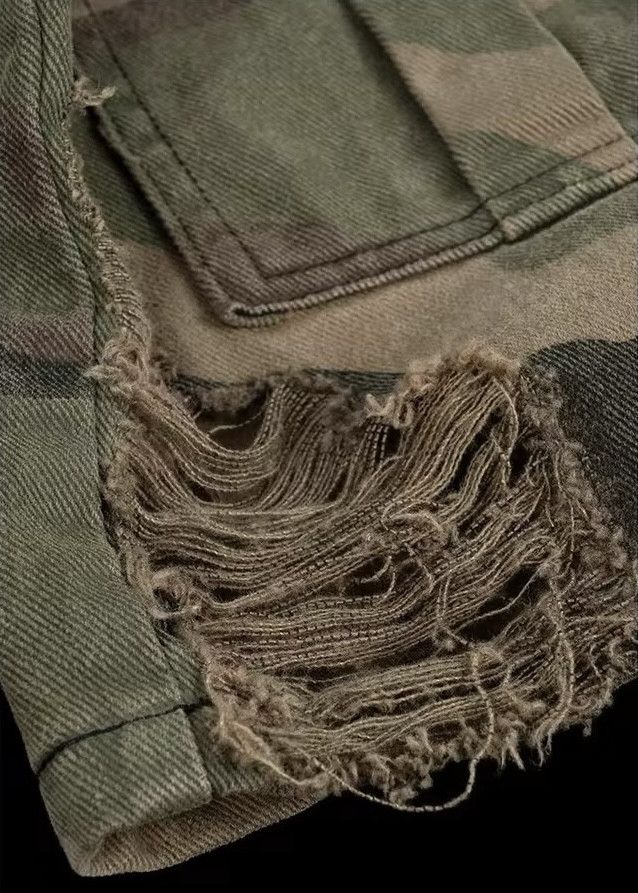 Jean Camouflage Ripped Shorts Size US 30 / EU 46 - 6 Thumbnail