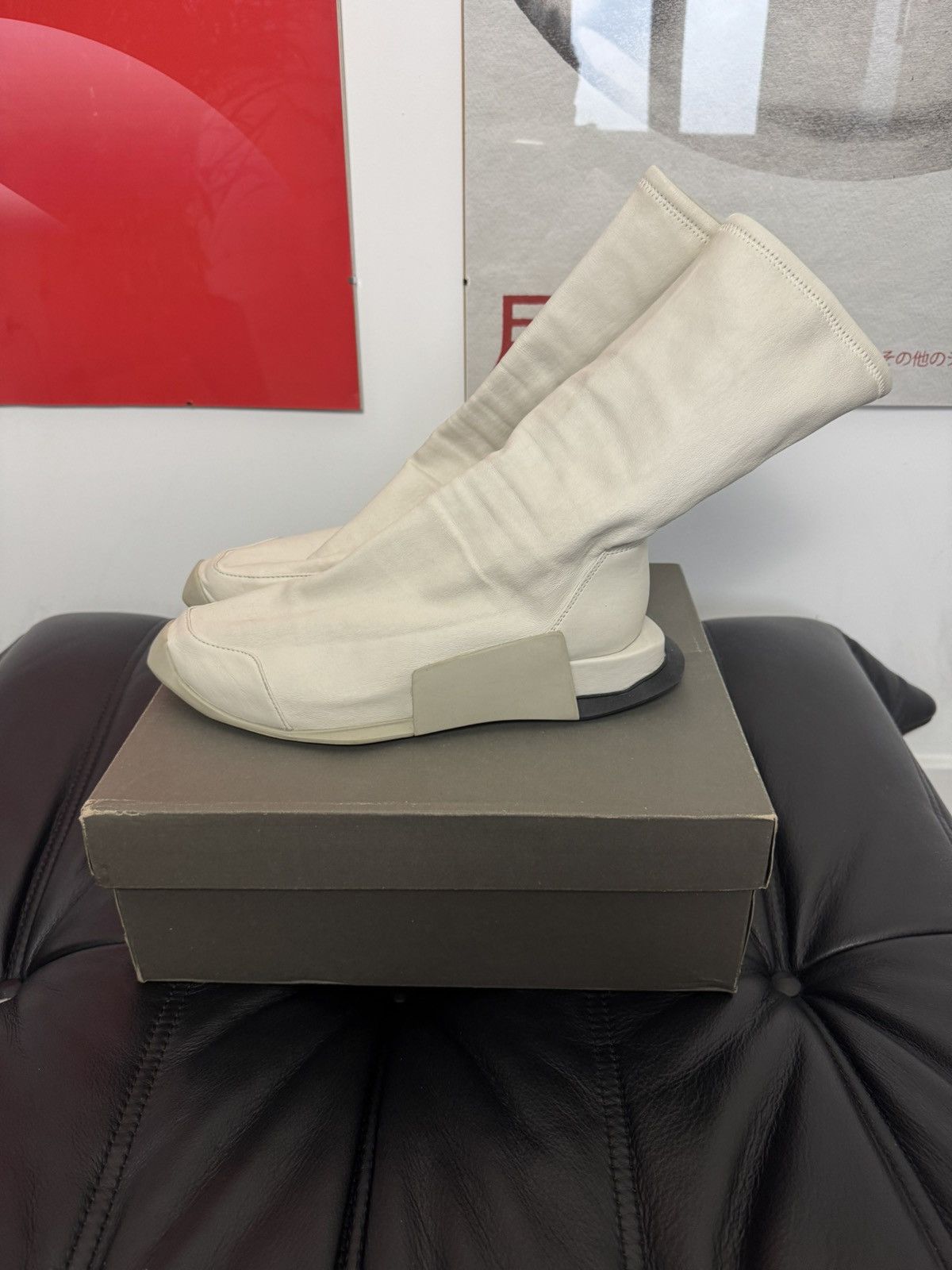 Adidas × Rick Owens Rick Owens Adidas Level Runner Stretch Socks HighTop Leather Size US 8 / EU 41 - 4 Thumbnail