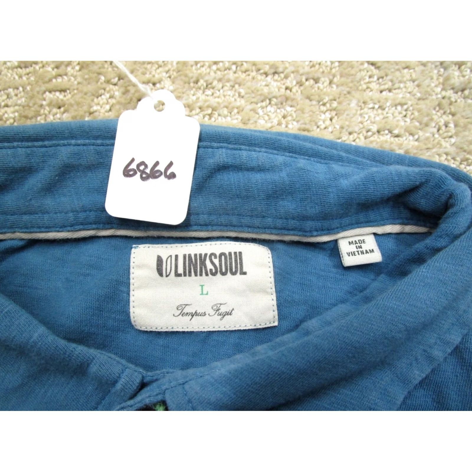 Vintage Linksoul Polo Shirt Men Large Blue Teal Short Sleeve Golf Performance Cotton Size US L / EU 52-54 / 3 - 8 Thumbnail