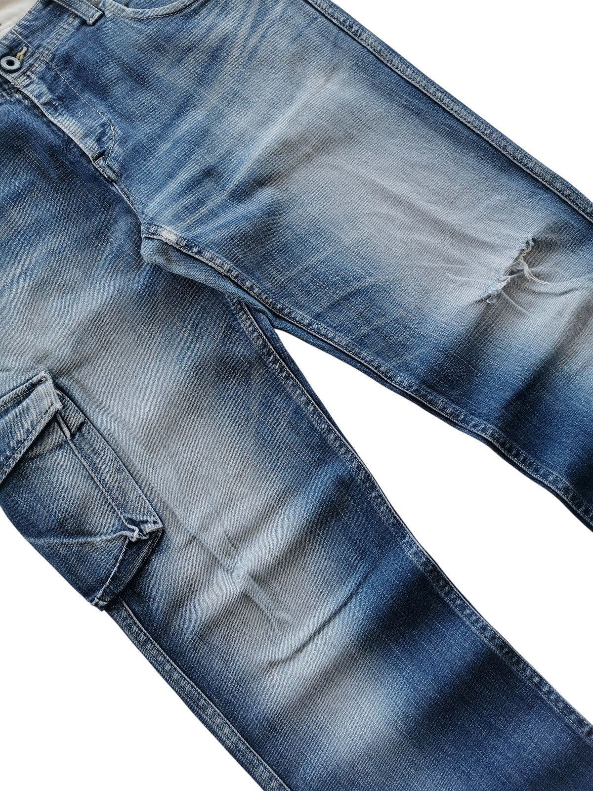 Johnbull Cargo Pants Distressed Denim Size US 34 / EU 50 - 6 Thumbnail