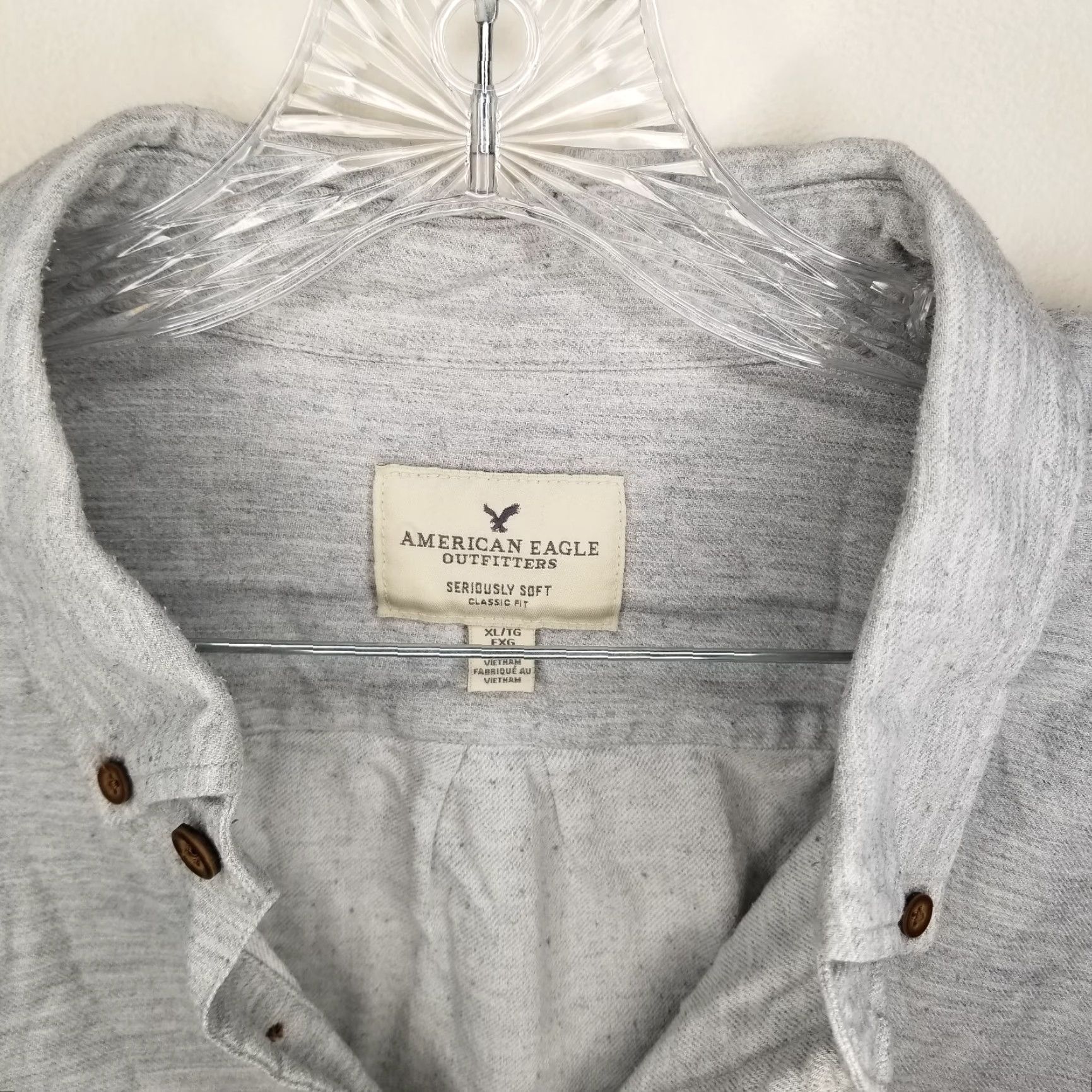 American Eagle Outfitters American Eagle Button Up Shirt Mens XL Gray Long Sleeve Size US XL / EU 56 / 4 - 3 Thumbnail