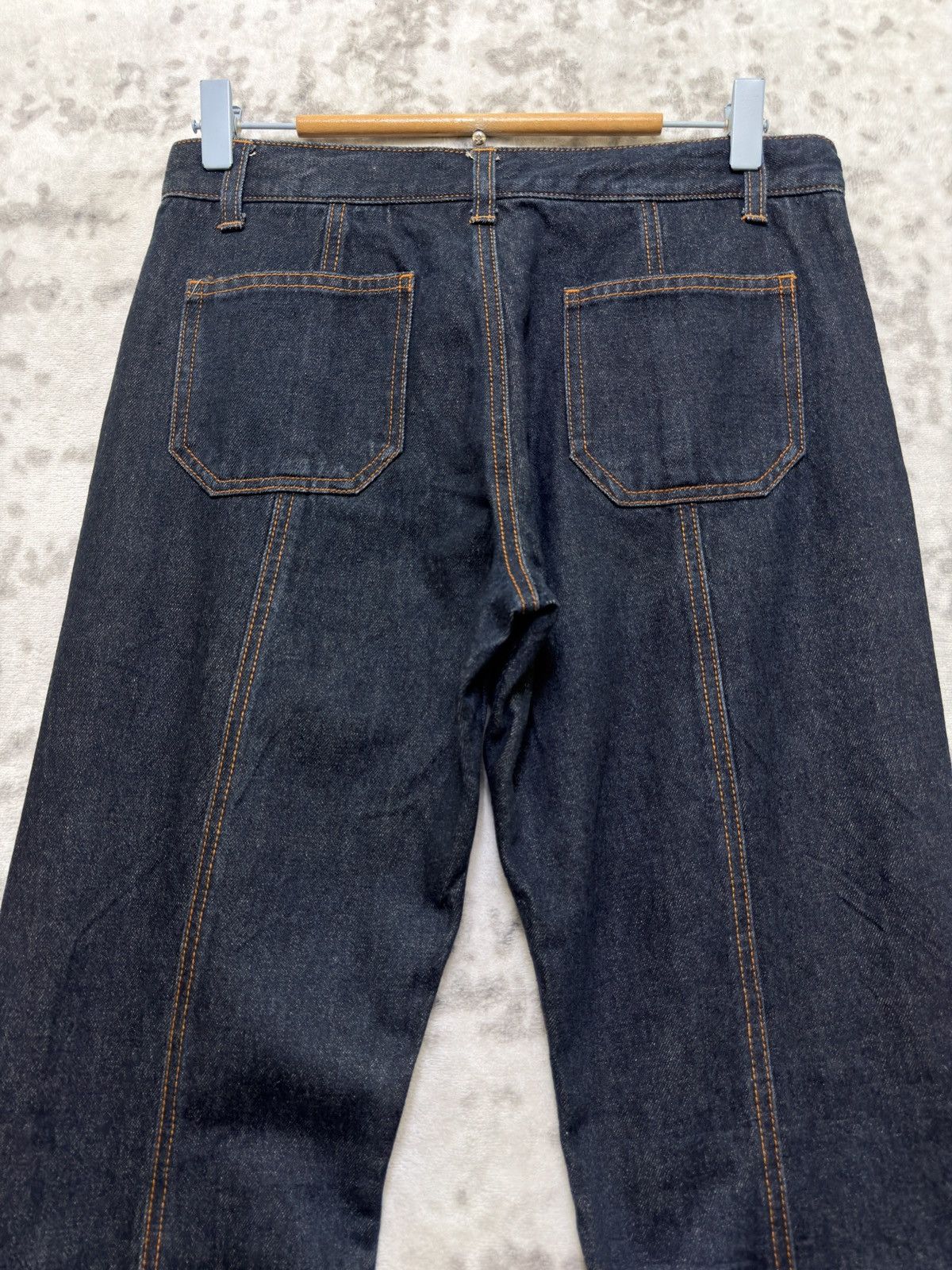 Japanese Brand Vintage Bell Bottom Flare Denim Retro High Waist Button Fly Size US 28 / EU 44 - 9 Thumbnail