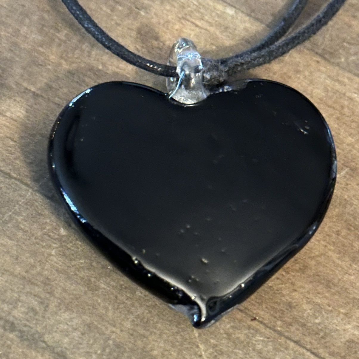 Vintage Vintage Murano glass heart pendant cord necklace Size ONE SIZE - 4 Thumbnail