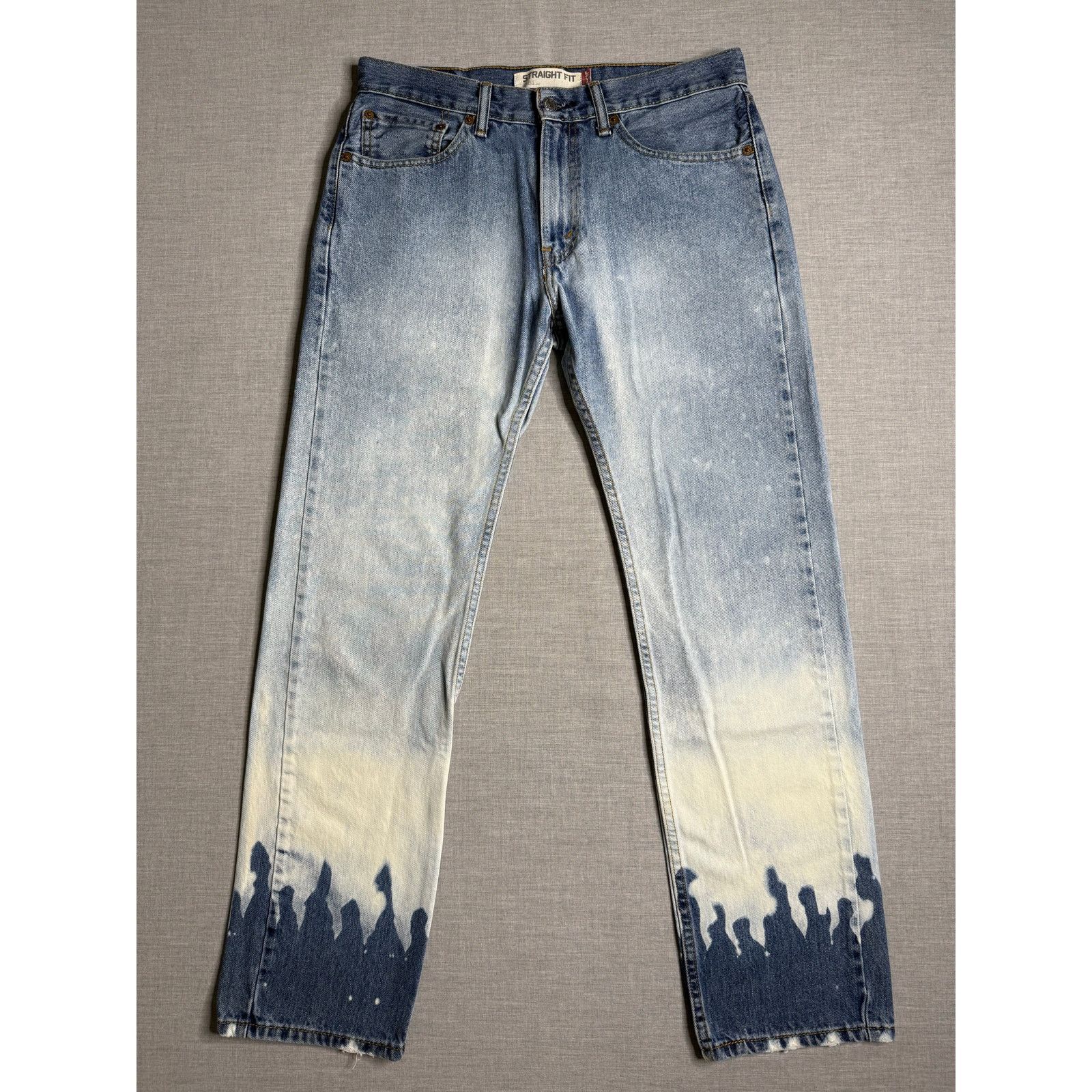 Levi's Levi’s 505 Straight Fit Custom Bleached Flame Jeans 31x32 Size US 31 - 2 Thumbnail
