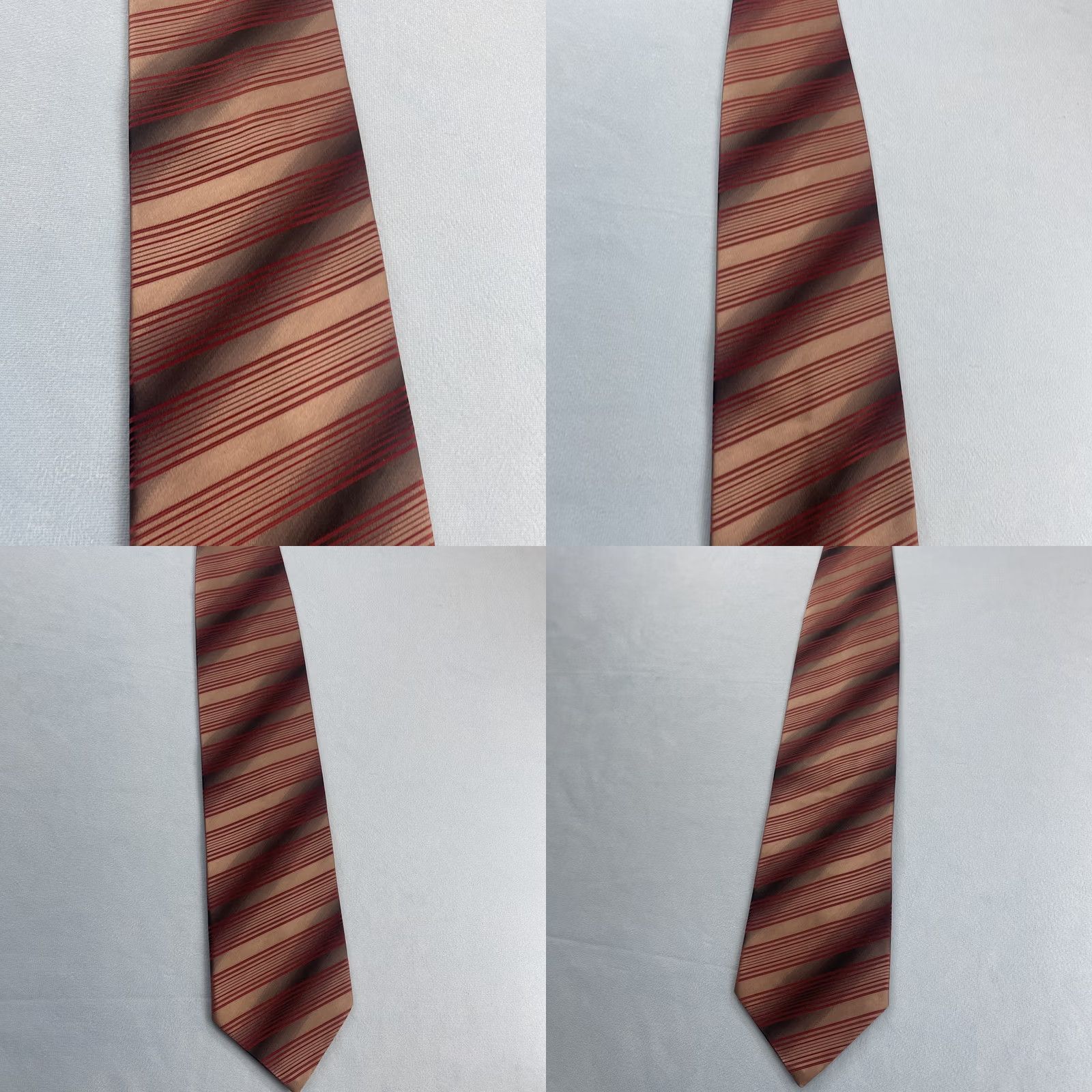 Vintage VINTAGE Repp Geometric Illusion Necktie Silk ITALY 4x57" Silver Red Abstract Pattern Designer Wide Men’s Tie Size ONE SIZE - 10 Thumbnail