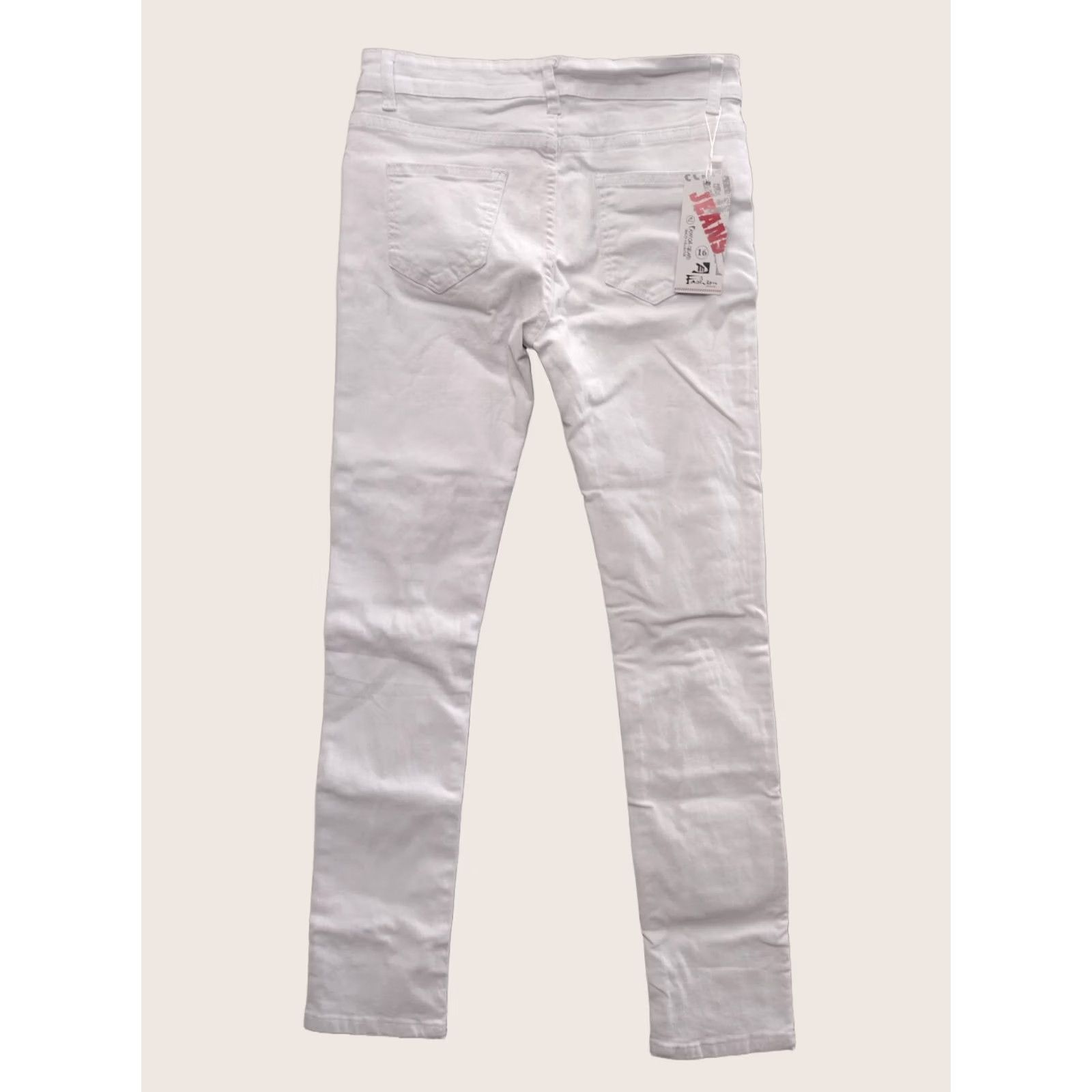 Vintage Fashion Jeans Women's White Distressed Skinny 16 Day 90s Slim Slim White Jeans Fashion Brand Shirt Womens Size 38" / US 16 / IT 52 - 1 Thumbnail