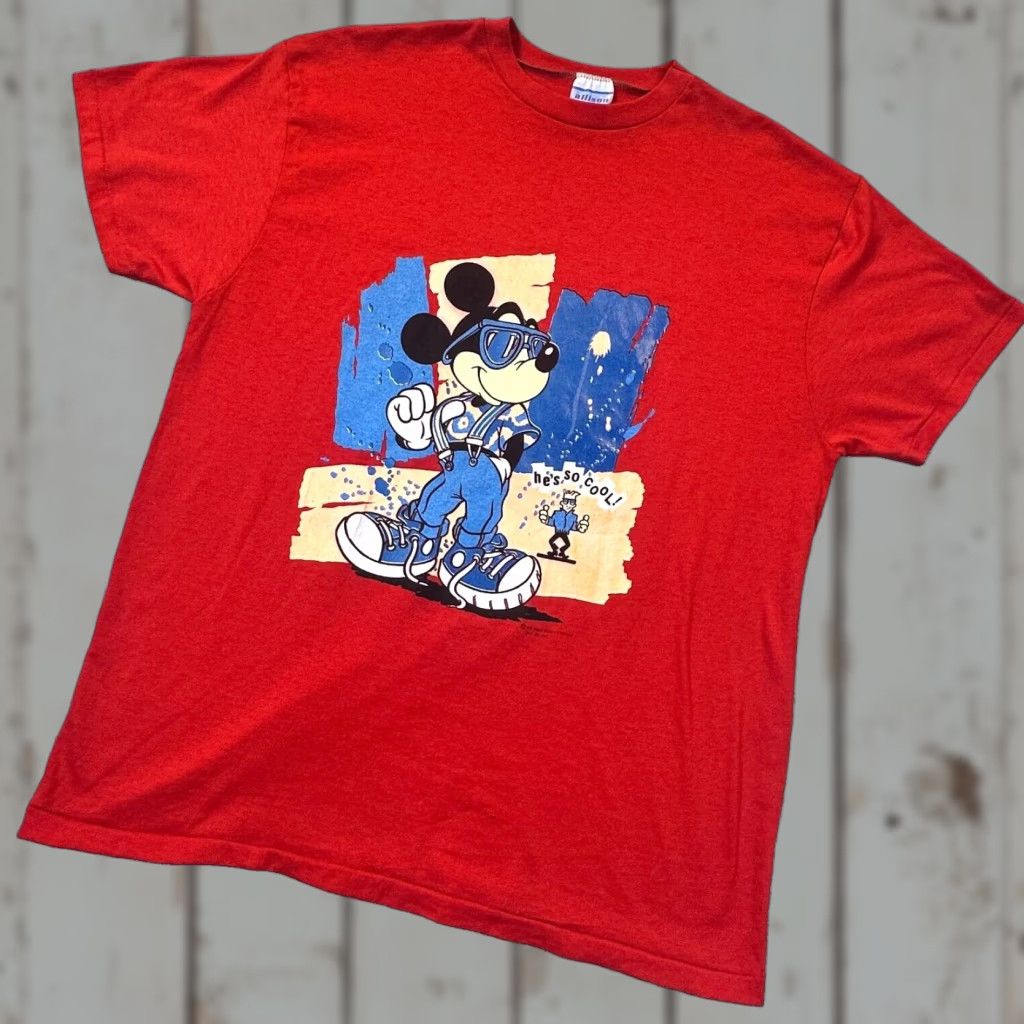 Vintage VINTAGE Allison Mickey Mouse XL Single Stitch T-Shirt Mens USA 90s 80s Disney Graphic Made in USA Size US XL / EU 56 / 4 - 1 Thumbnail