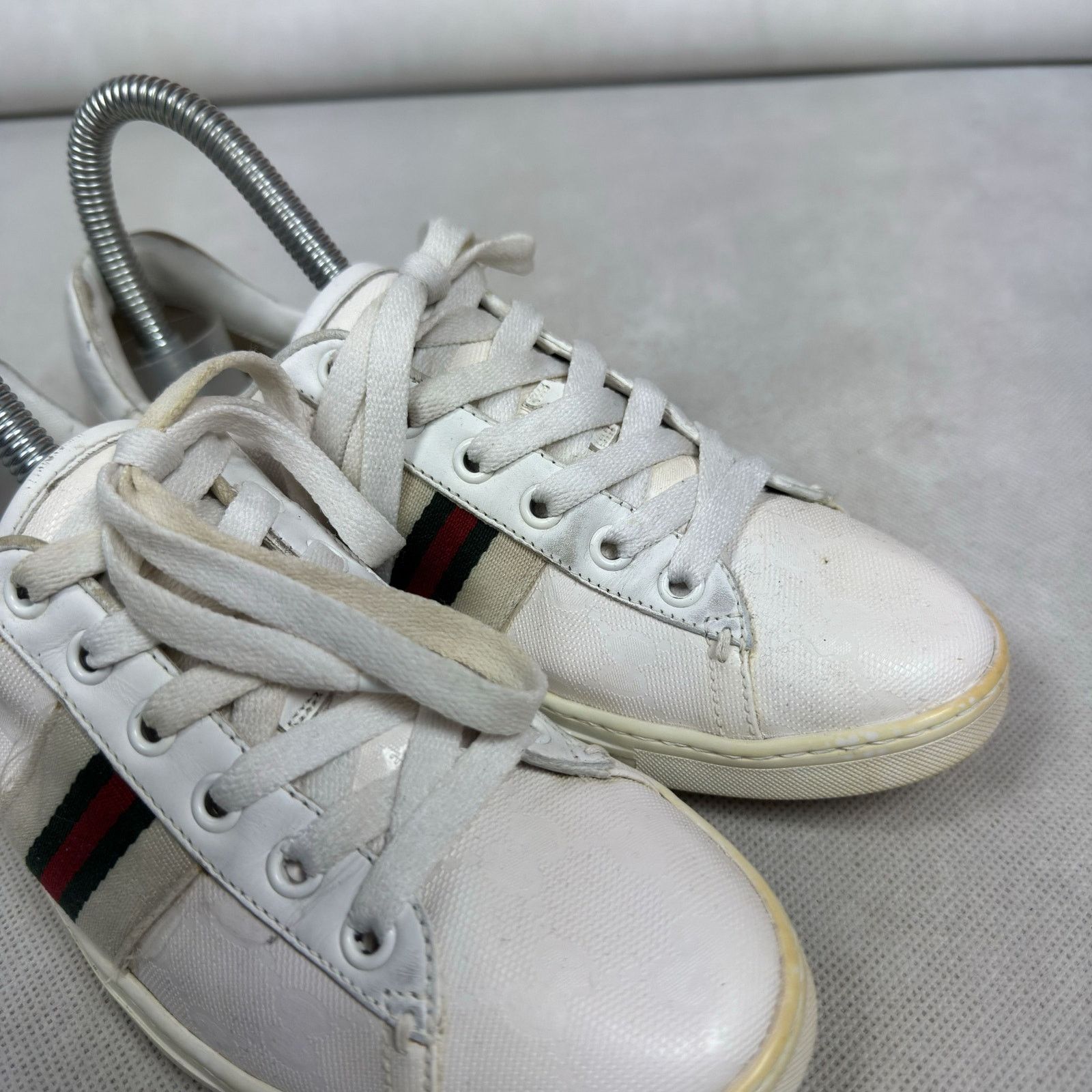 Gucci × Vintage Gucci White Leather Lace Up Sneakers Shoes 36 Size US 6 / IT 36 - 4 Thumbnail
