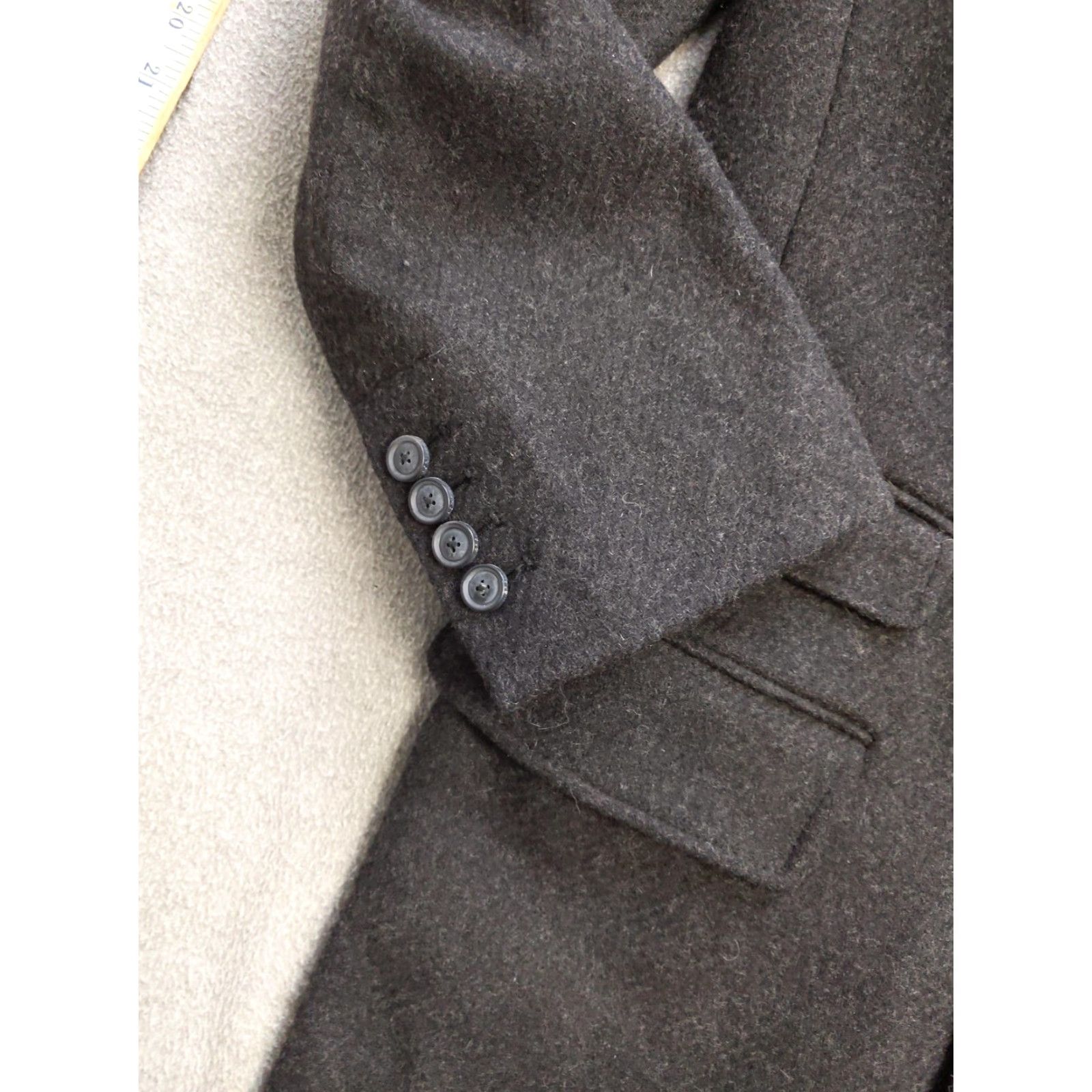 Merona Merona Coat Mens Medium Black Wool Blend Overcoat Three-Button Front Formal Jacket Long Notch Lapel Wool, Polyester, Satin Lining M Mens Size US M / EU 48-50 / 2 - 3 Thumbnail