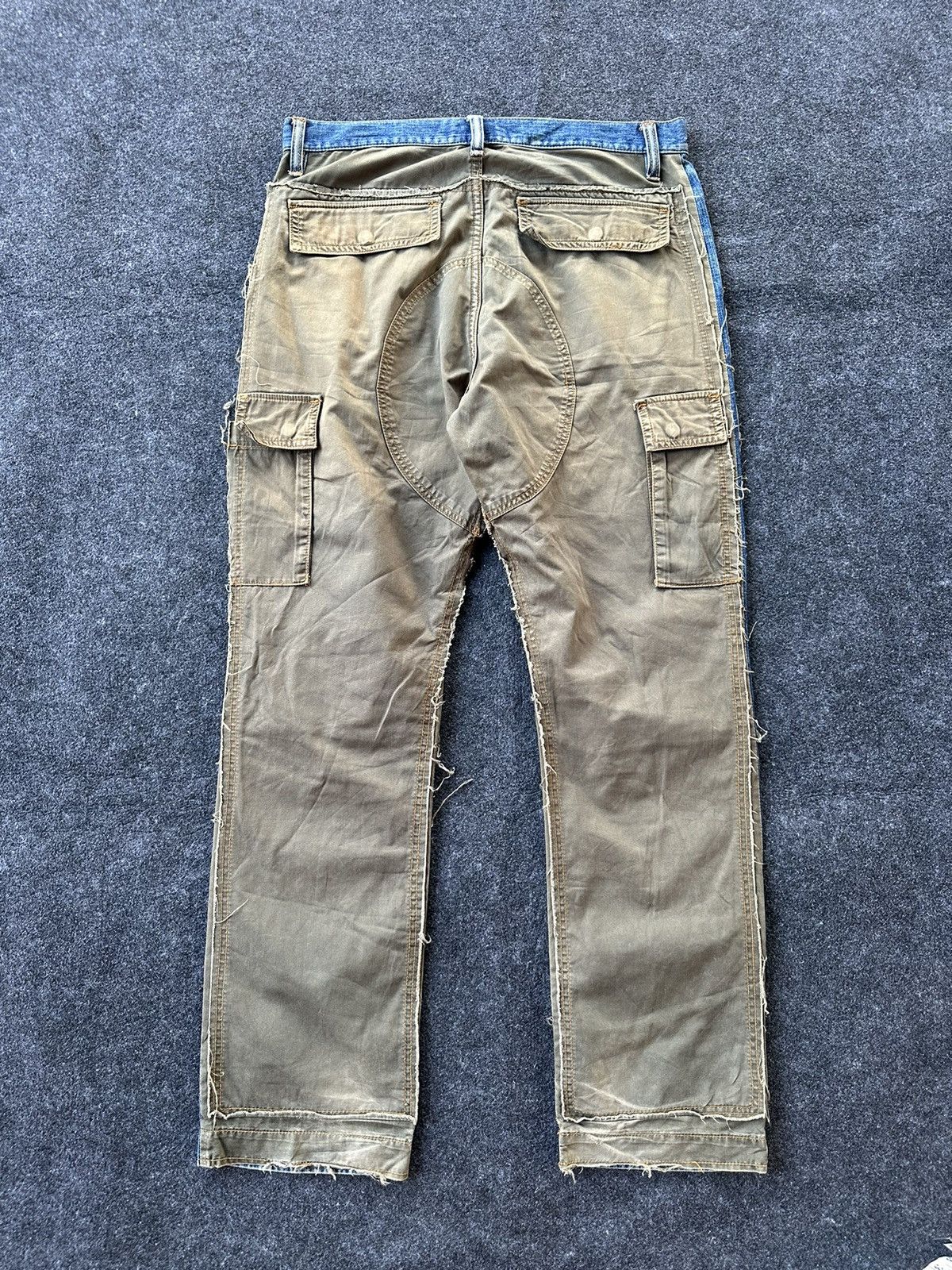 Boycott Vintage Boycott 2 Tones Denim+Cargo Pant 34x31 D162 Size US 34 / EU 50 - 3 Thumbnail