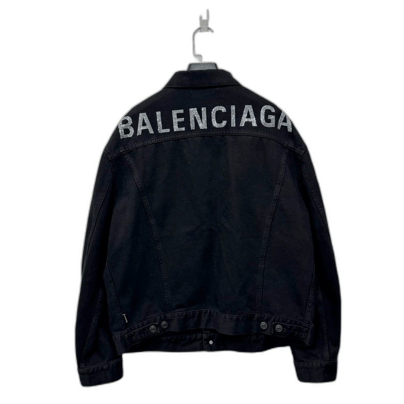 Balenciaga Balenciaga Black Denim Jacket with Logo Size US S / EU 44-46 / 1 - 1 Thumbnail