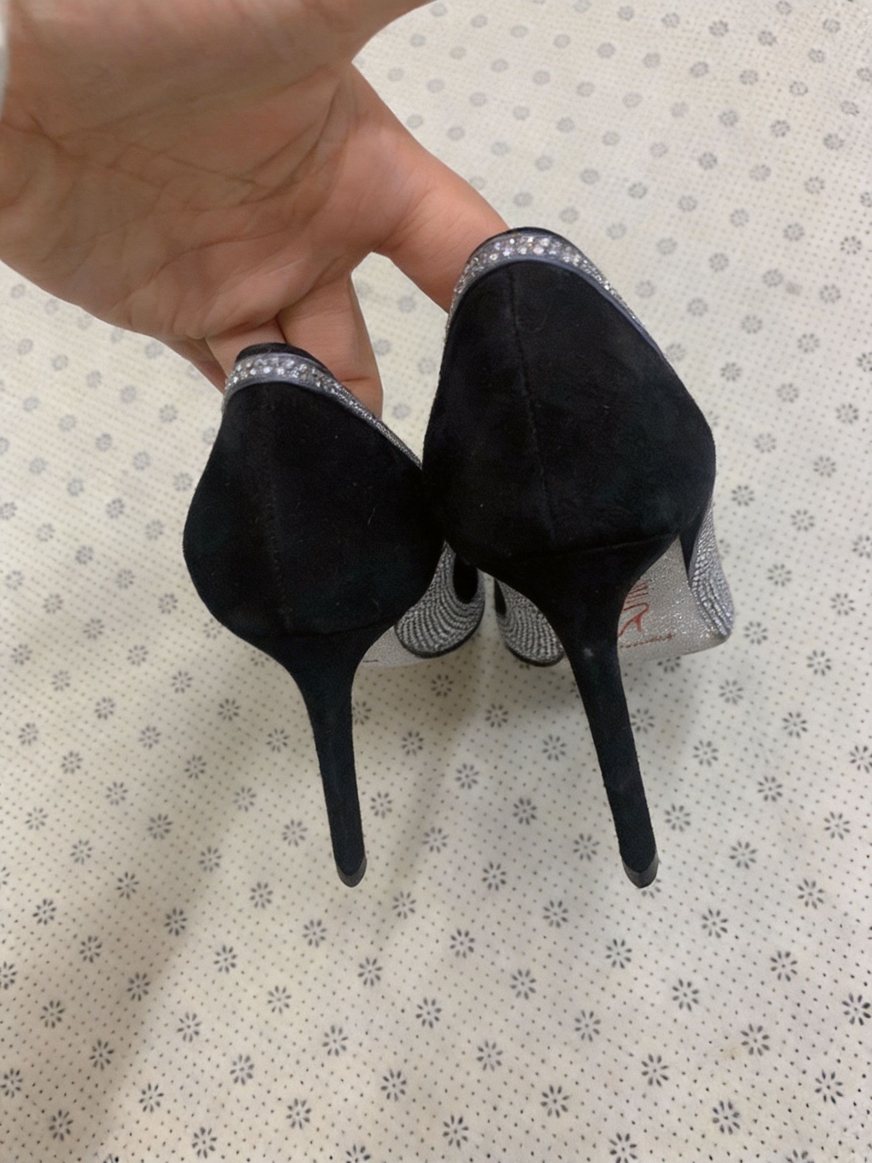 Rene Caovilla Rc Black Crystal Heels/, Women's (Size 5) — image 3 of 4