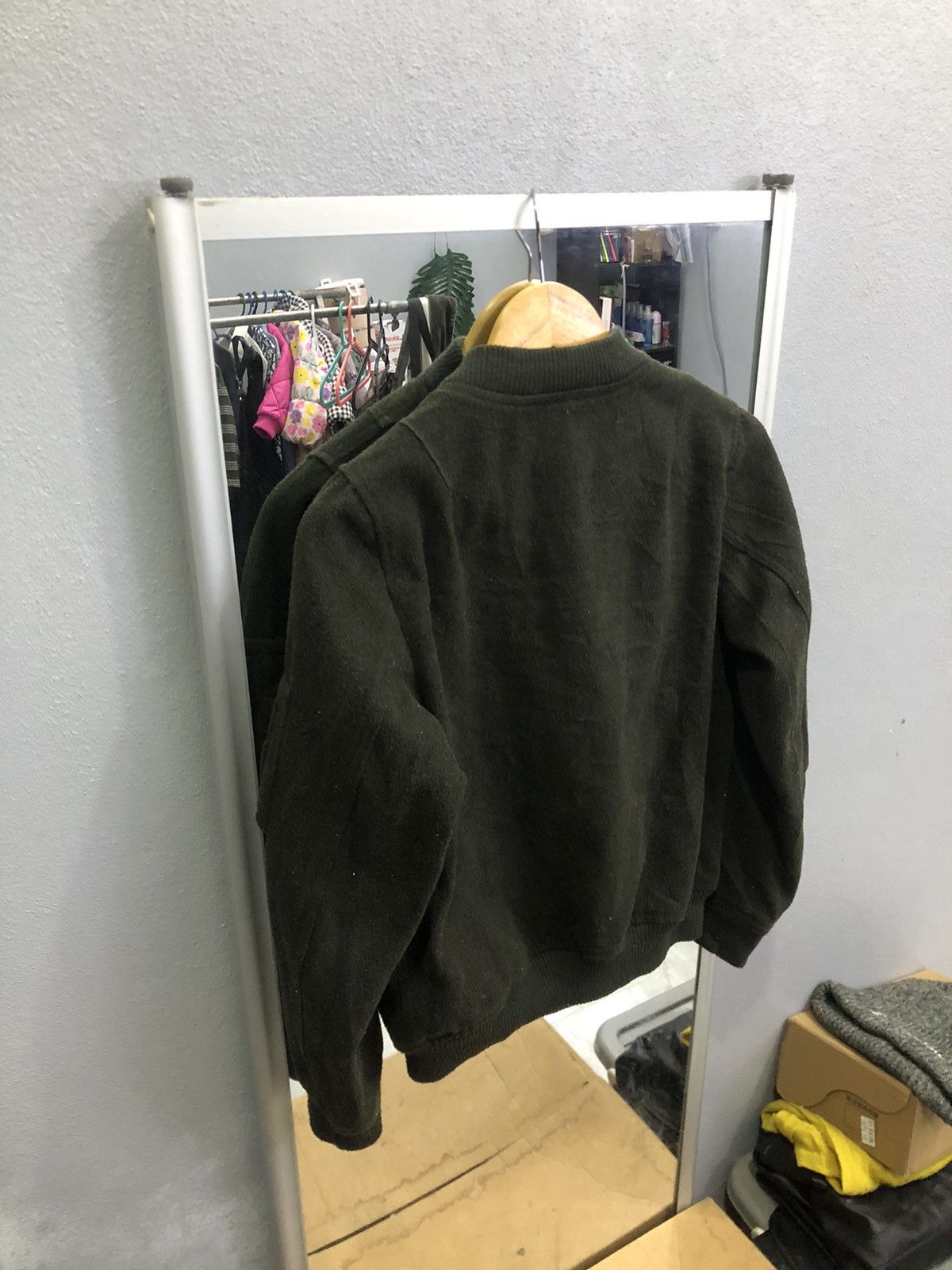 Japanese Brand Alicia Pageboy Wool MA-1 Bomber Jacket Olive Japan Size S / US 4 / IT 40 - 12 Thumbnail