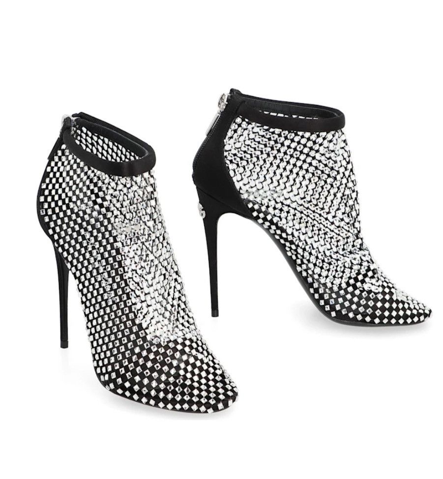 Dolce & Gabbana Dolce & Gabbana mesh crystal embellished satin pumps size 35 Size US 5 / IT 35 - 1 Thumbnail