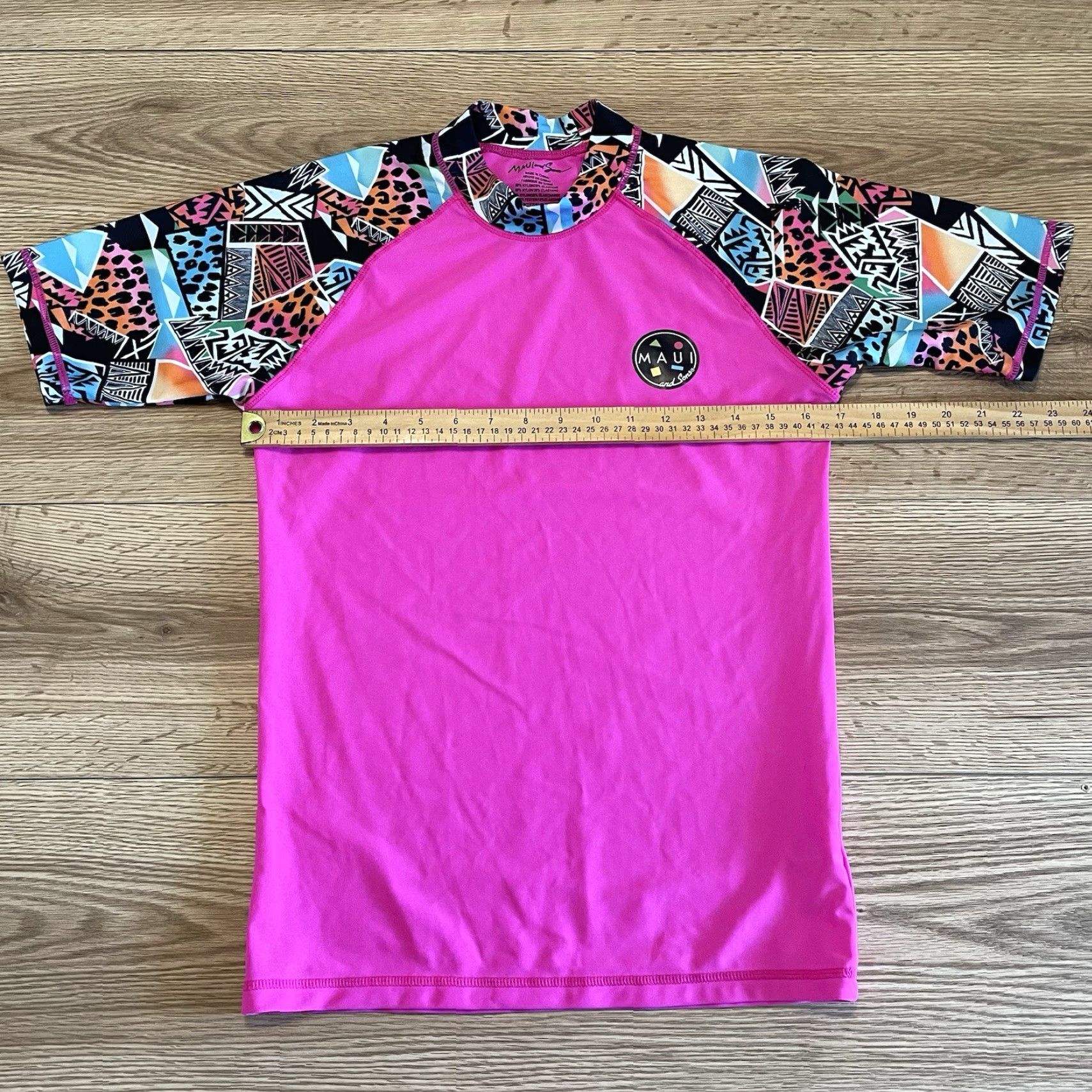 Pinko VINTAGE Maui and Sons Rashguard Women Large Pink UPF UV Protection Surfwear Size ONE SIZE - 5 Thumbnail