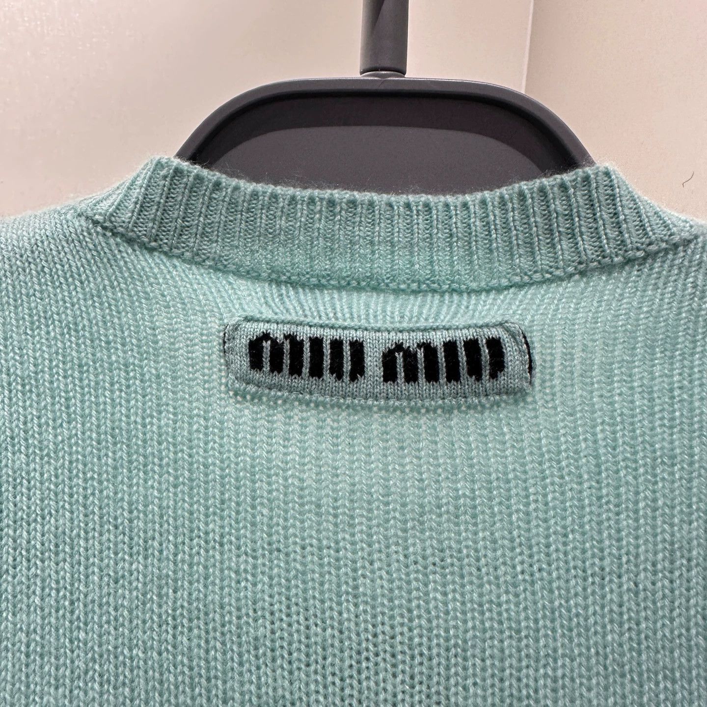 Miu Miu MIU MIU may626 Crystal Lagoon Blue Cashmere Knit SS 38W Size XS / US 0-2 / IT 36-38 - 7 Thumbnail