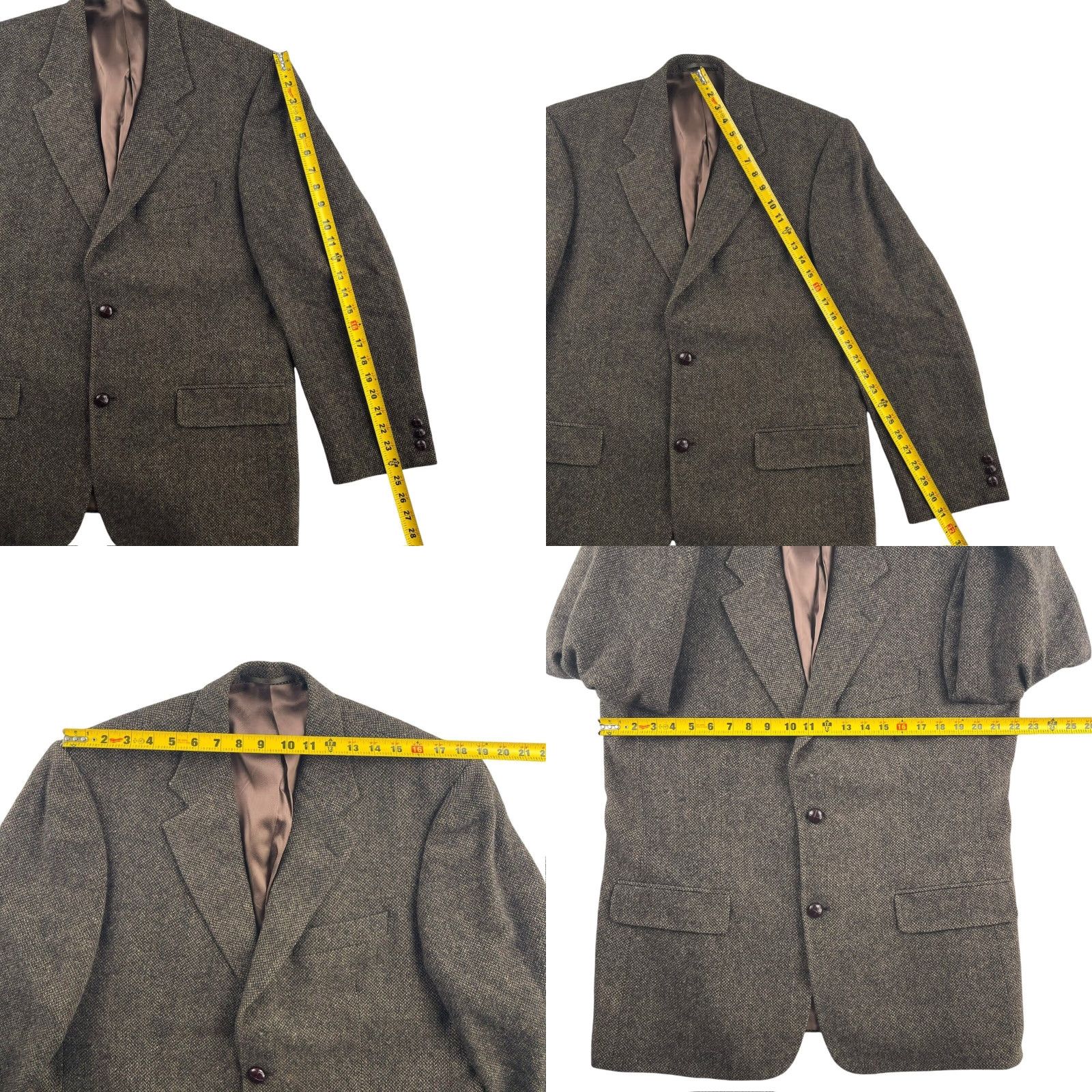 Vintage Gurteen Blazer Jacket Mens Wool Tweed Brown 42R Vintage No 2-Button 3-Button Double-Vented Notch Lapel Jacket Front Womens Mens Girls Size 42R - 8 Thumbnail