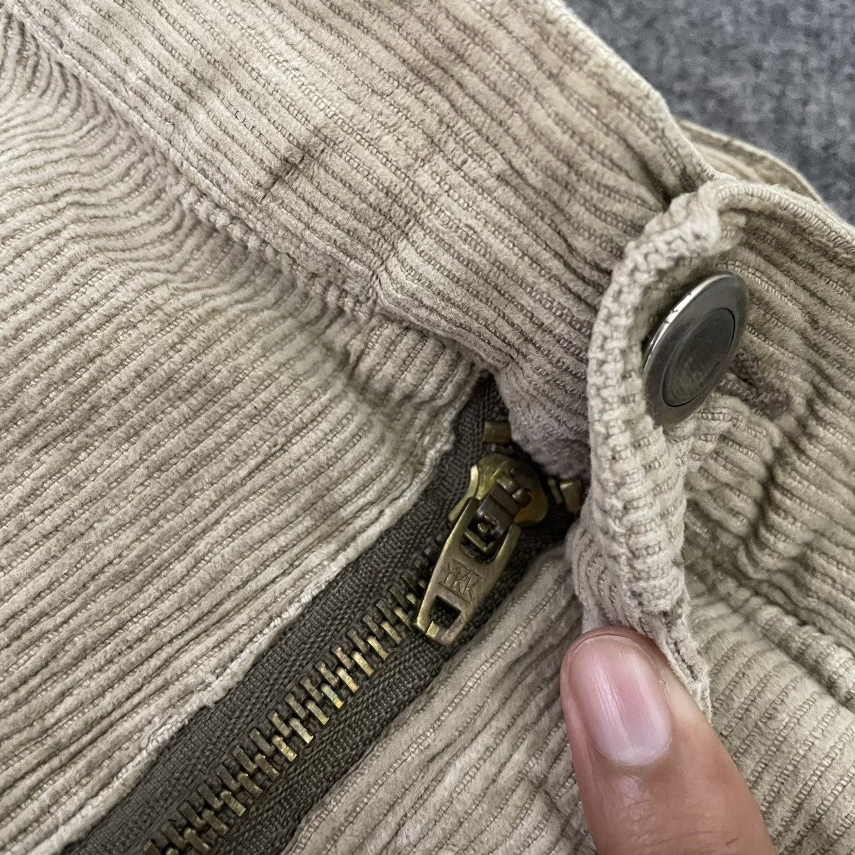 Japanese Brand Fargo Beige Corduroy Carpenter Pant Baggy Style Size US 35 - 3 Thumbnail