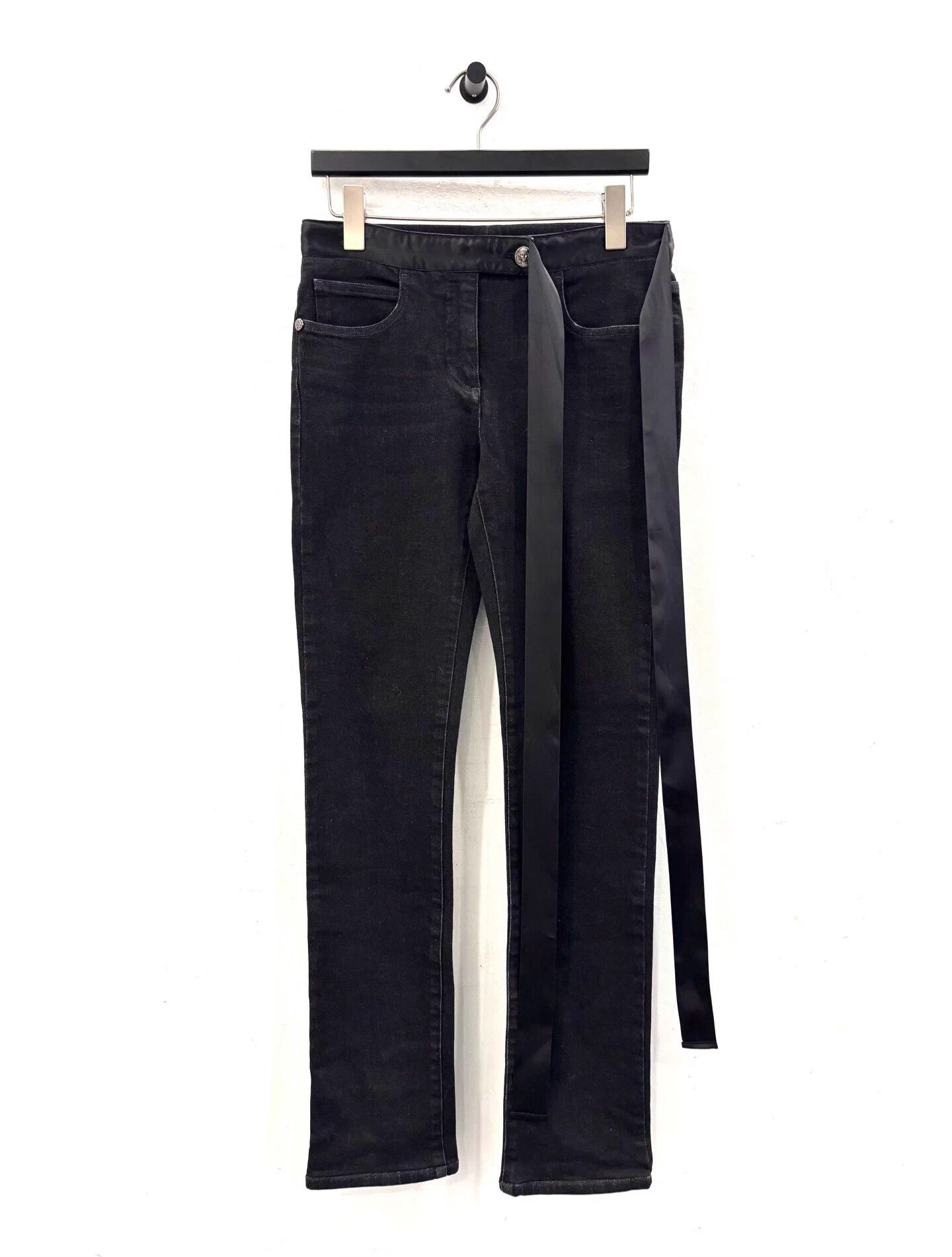 Chanel Chanel Silver CC Button Logo Black Women's Jeans Size 26" / US 2 / IT 38 - 1 Thumbnail