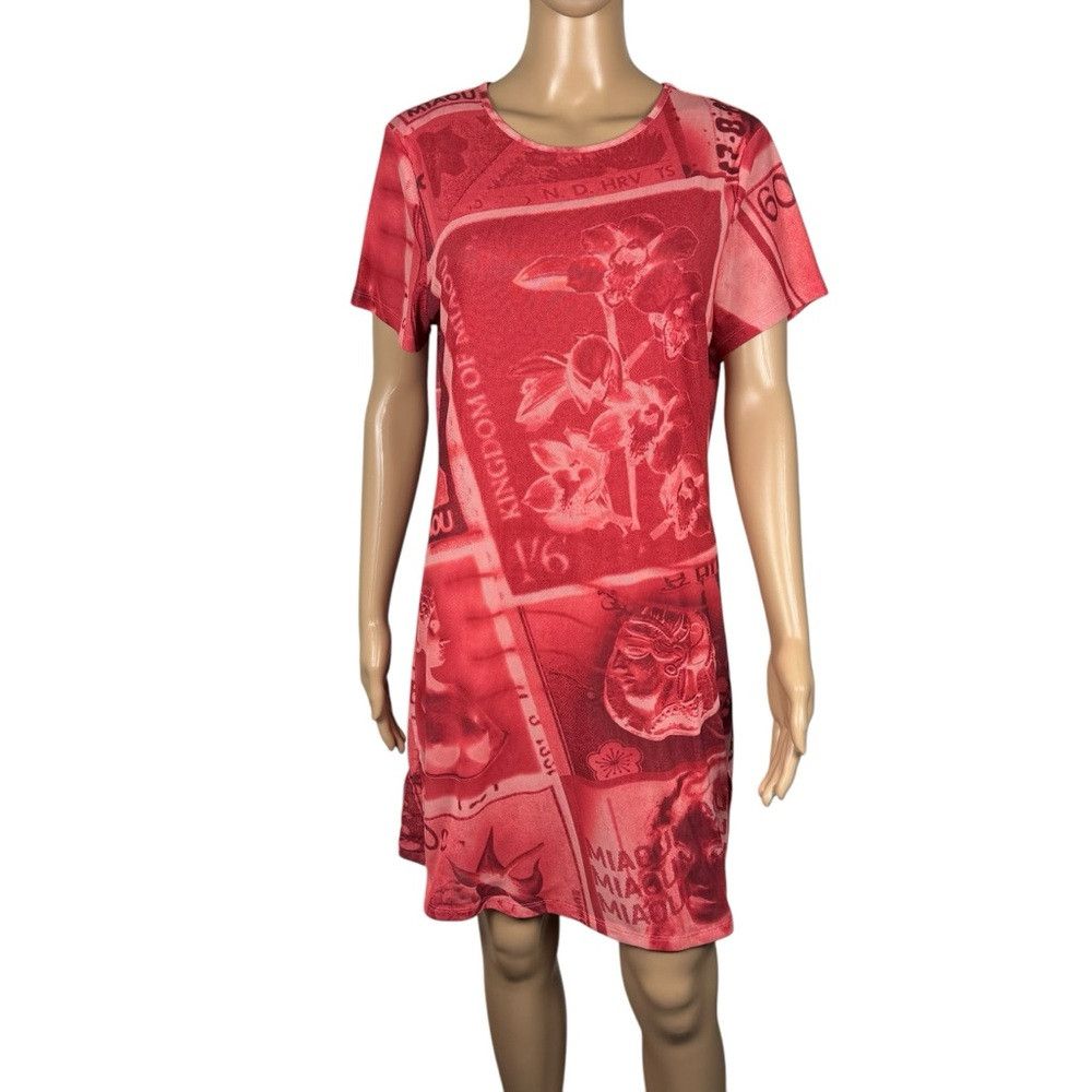 Miaou New Miaou UO Exclusive Billie Stamp Print Mini Coral Dress Size M / US 6-8 / IT 42-44 - 2 Thumbnail
