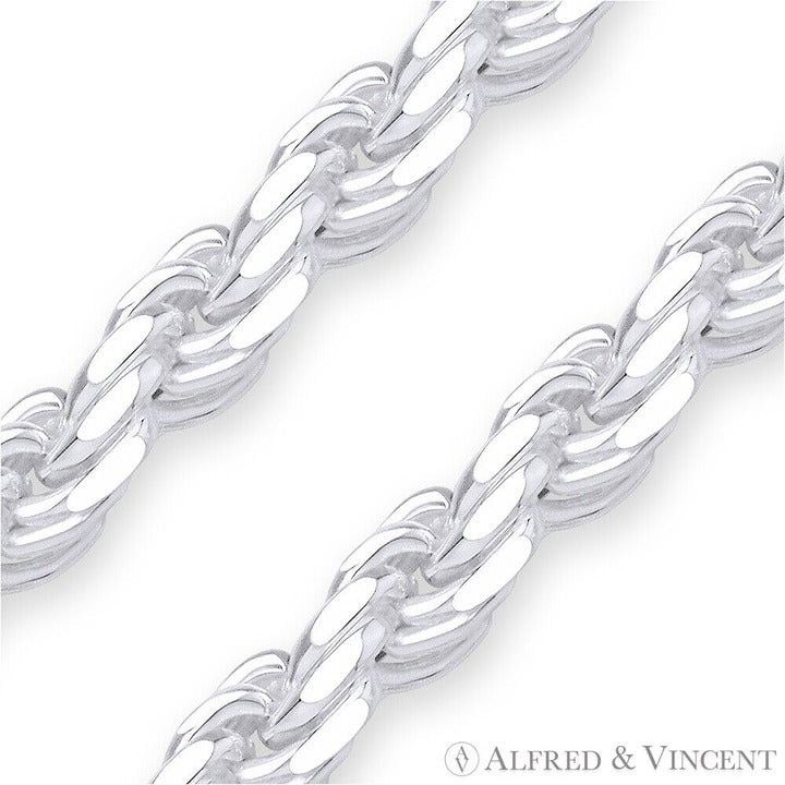 Other 7.5mm Twist-Rope Diamond-Cut Link Italian Chain Bracelet 9" Size ONE SIZE - 2 Thumbnail