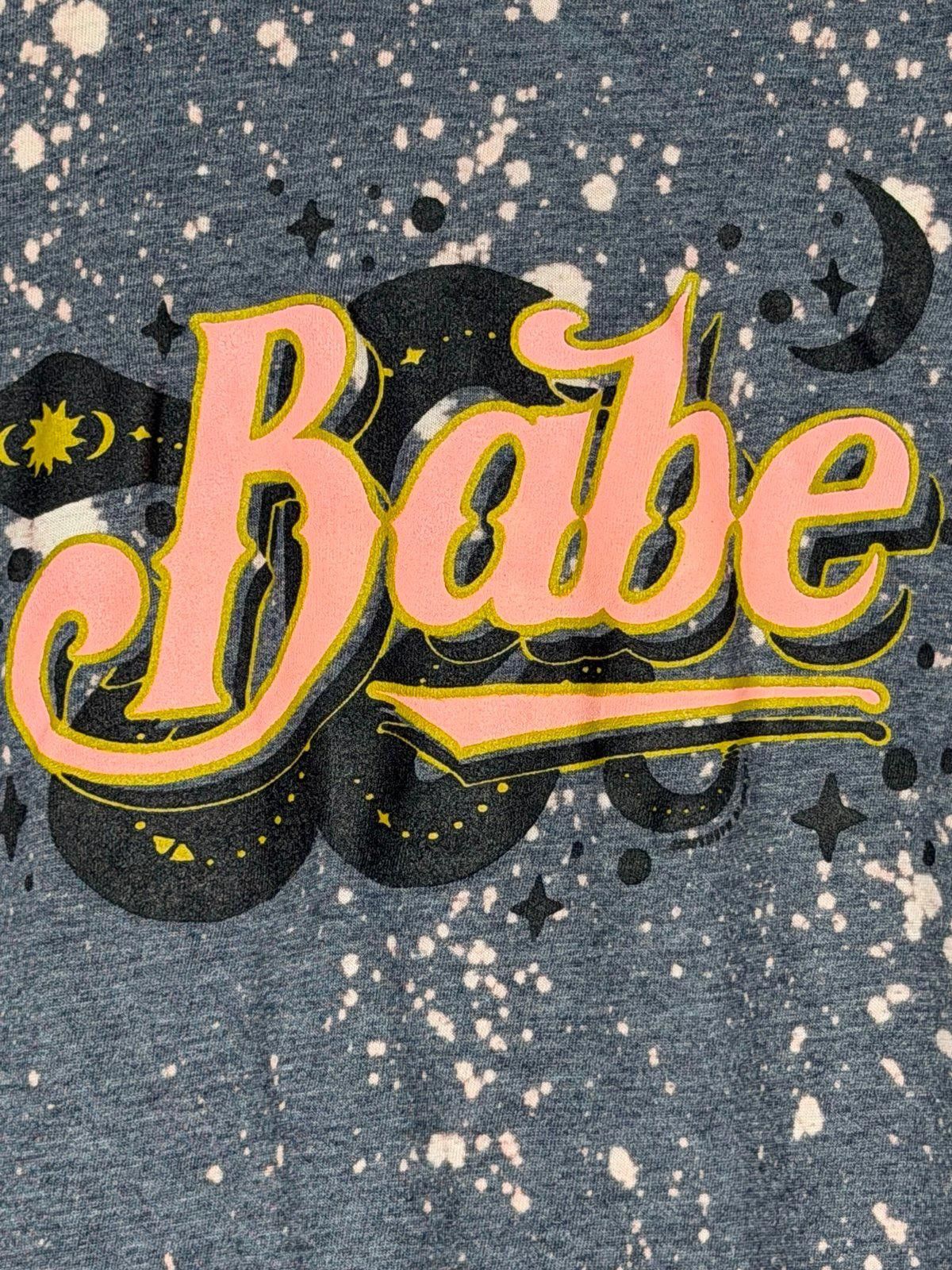 Other Vintage Style 'Babe' Graphic Bleach Splatter Medium T-Shirt Size M / US 6-8 / IT 42-44 - 2 Thumbnail
