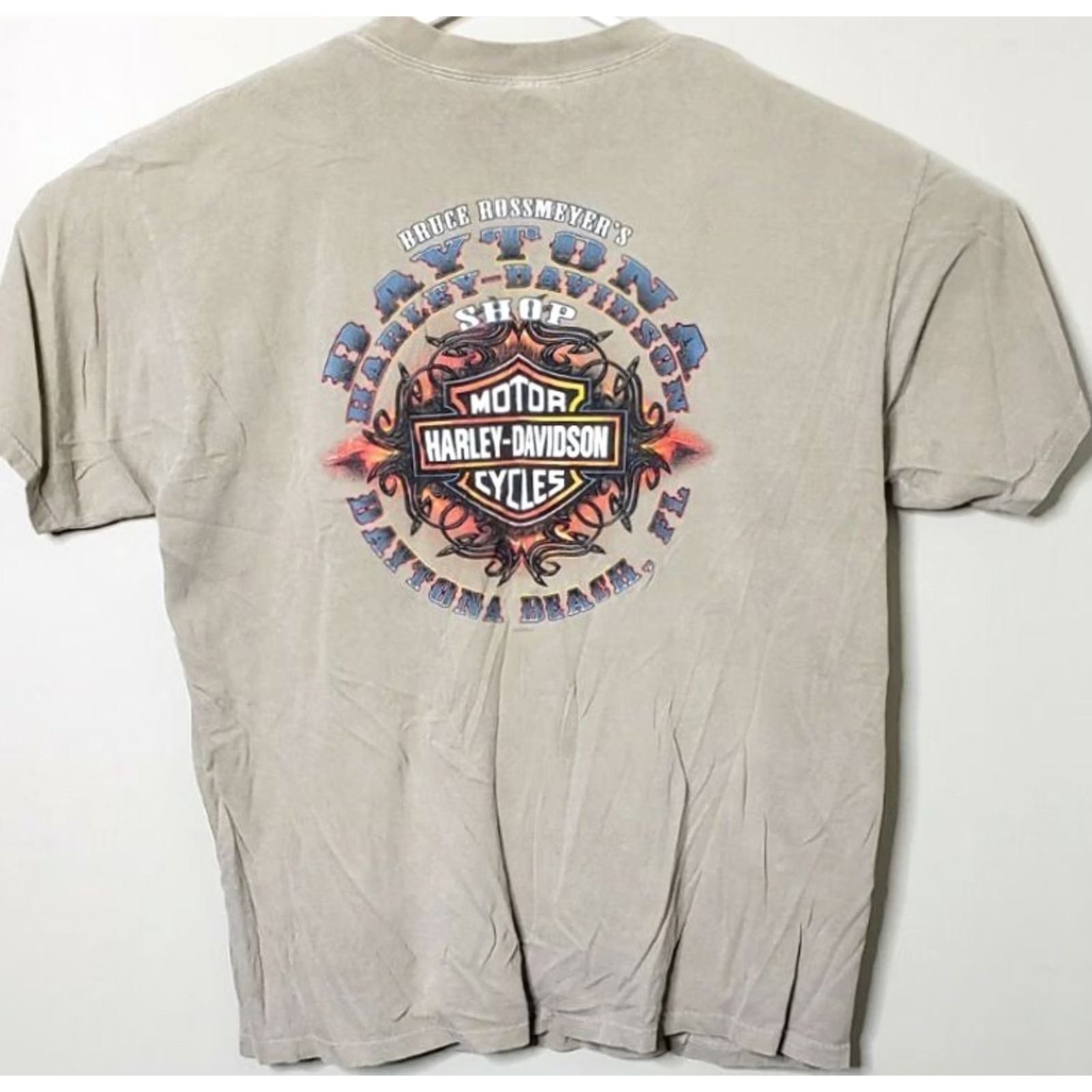 Harley Davidson Harley-Davidson T-Shirt Harlej-Davidson Bruce Rossmeyer's Daytona Solid Short Sleeve Crew Neck XL Black Men Motorcycle EUC Size US XL / EU 56 / 4 - 7 Thumbnail