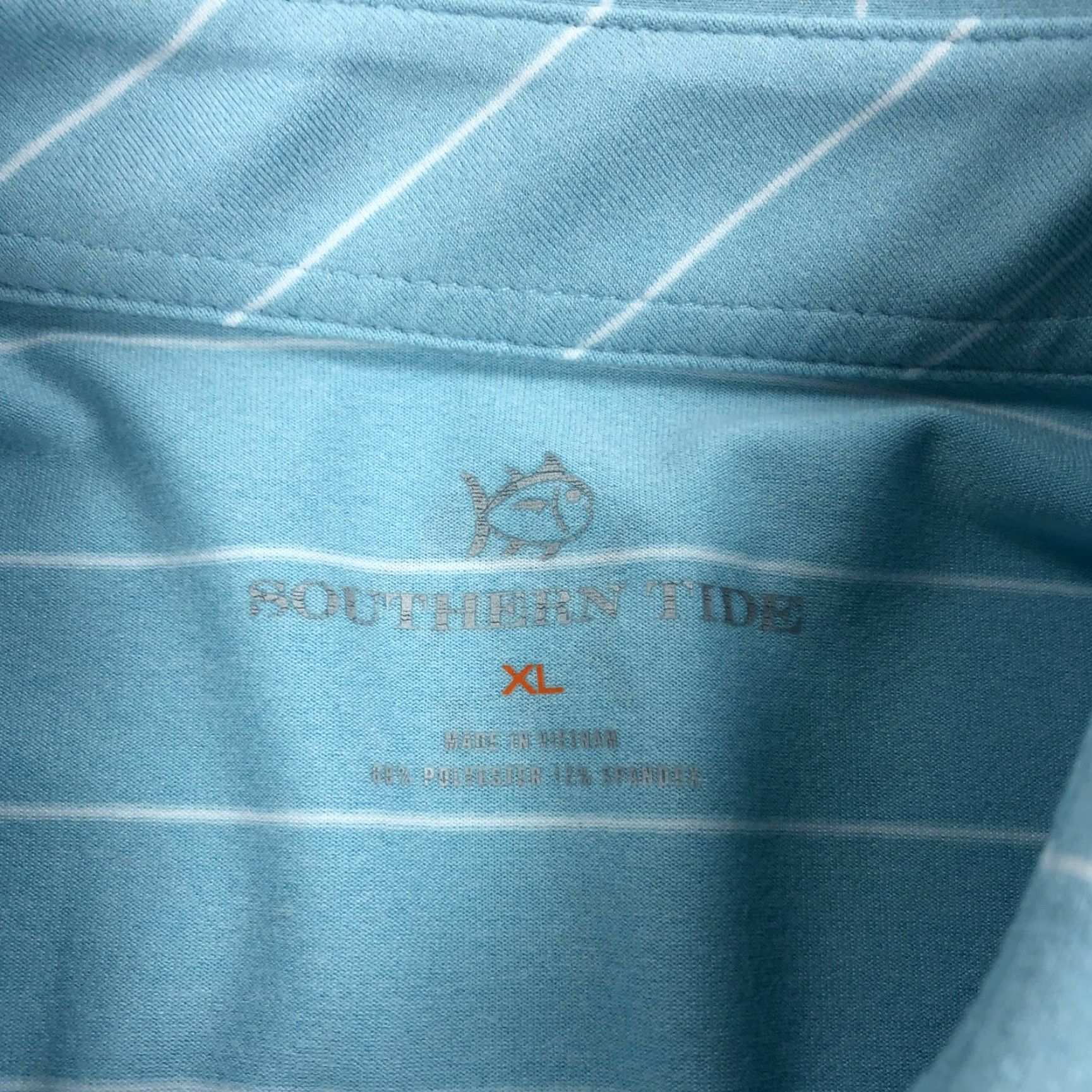 Southern Tide Southern Tide Polo Shirt Mens XL Performance Long Sleeve Blue Stripe Polo Shirt Men XL Blue Stripe Size US XL / EU 56 / 4 - 3 Thumbnail
