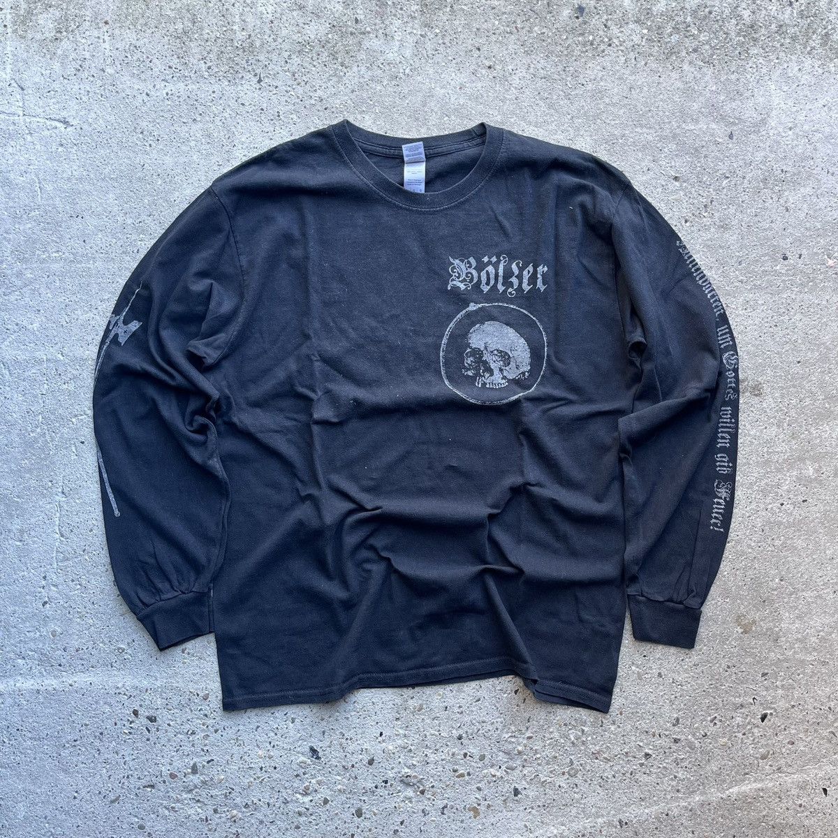Affliction × Vintage Bölzer metal tribal rock longsleeve BLACK german opium Size US L / EU 52-54 / 3 - 1 Thumbnail
