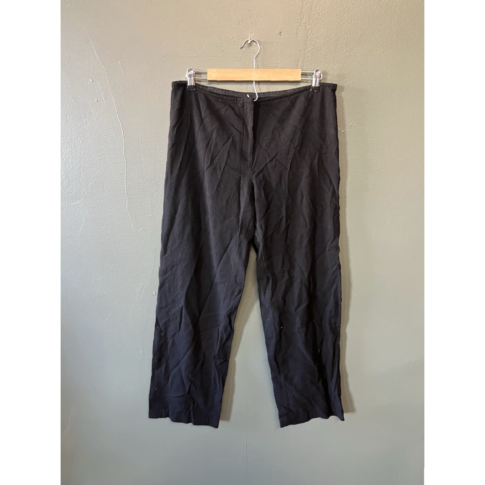 Eileen Fisher Eileen Fisher Womens Black Straight Leg Business Pants Size M Size 32" / US 10 / IT 46 - 2 Thumbnail