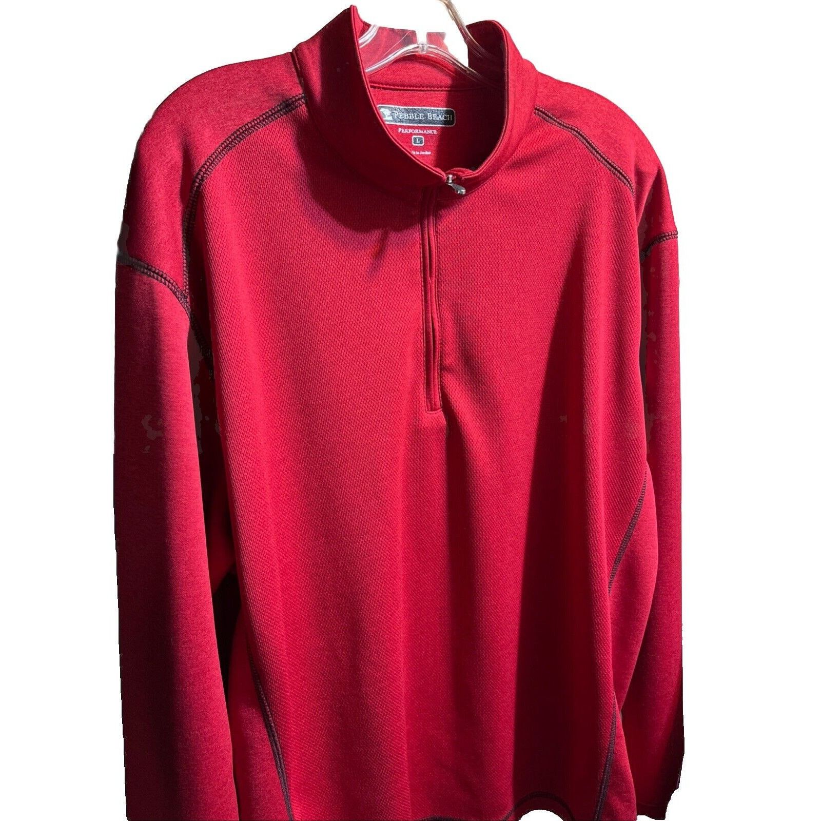 Lone Cypress By Pebble Beach Pebble Beach Performance Men’s L Red LS 1/4 Zip Windbreaker Size US L / EU 52-54 / 3 - 1 Thumbnail