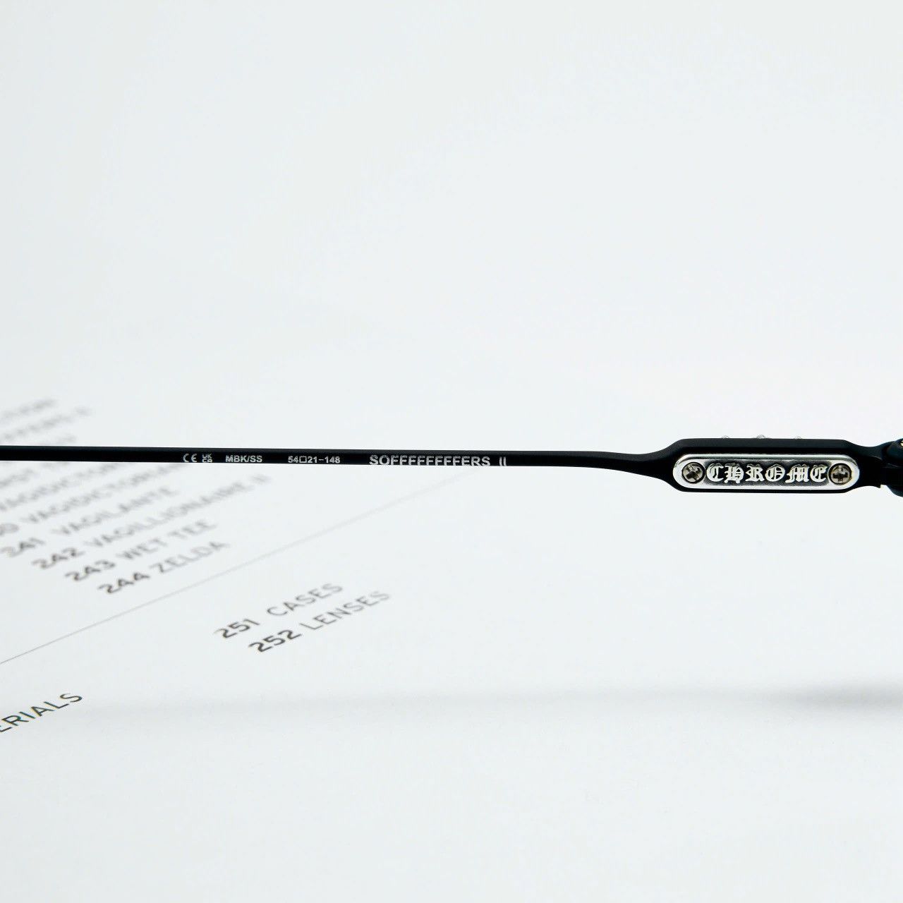 Chrome Hearts CHROME HEARTS SOFFFFFFFFERS II MATTE BLACK/SHINY SILVER GLASSES Size ONE SIZE - 5 Thumbnail