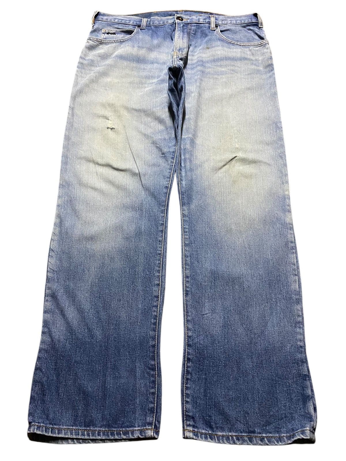 Emporio Armani × Our Legacy Vintage Emporio Armani Faded Wash Distressed Jeans Size US 37 - 1 Thumbnail