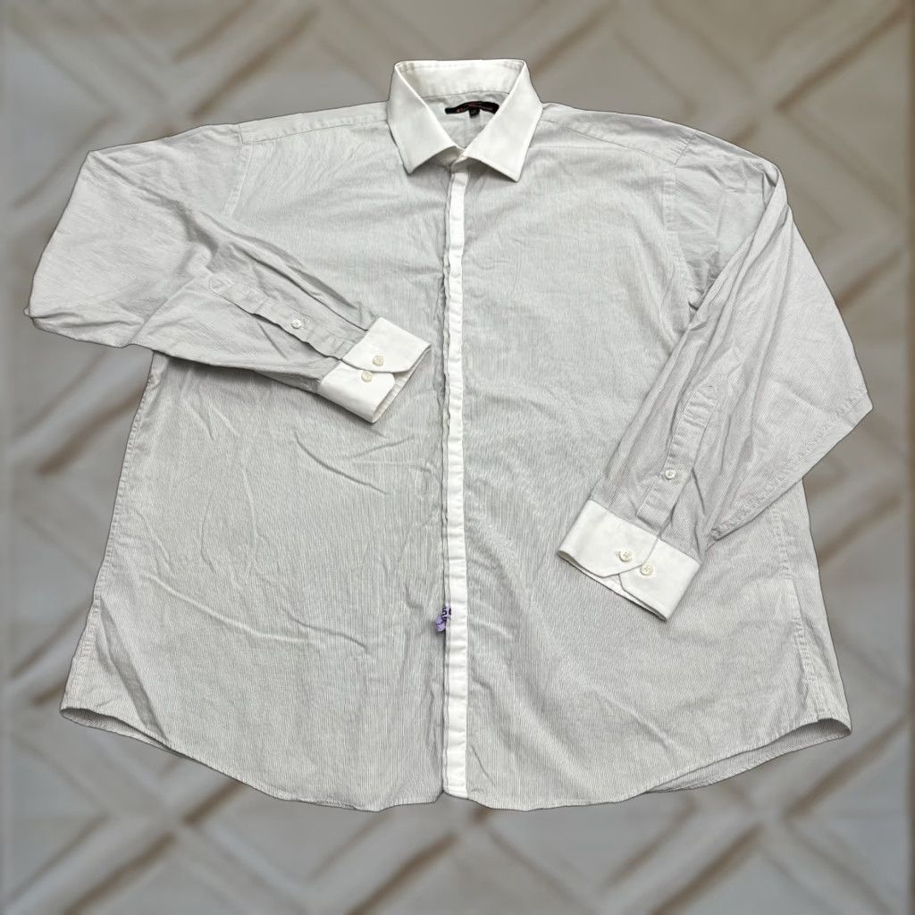 Ben Sherman Ben Sherman Dress Shirt Mens XL 17 34/35 Gray White Pinstripe Casual Workwear Business Shirt Mens XL Gray Pinstripe Size 46R - 1 Thumbnail