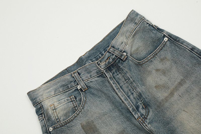 Vintage Retro washed street cleanfit straight flared ripped jeans Size US 32 / EU 48 - 3 Thumbnail