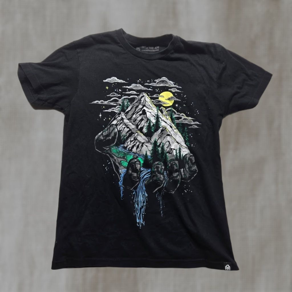 Vintage VINTAGE Tank Shirt Adult Small Black Hand Mountain Night Moon Tee Mens S Size US S / EU 44-46 / 1 - 1 Thumbnail