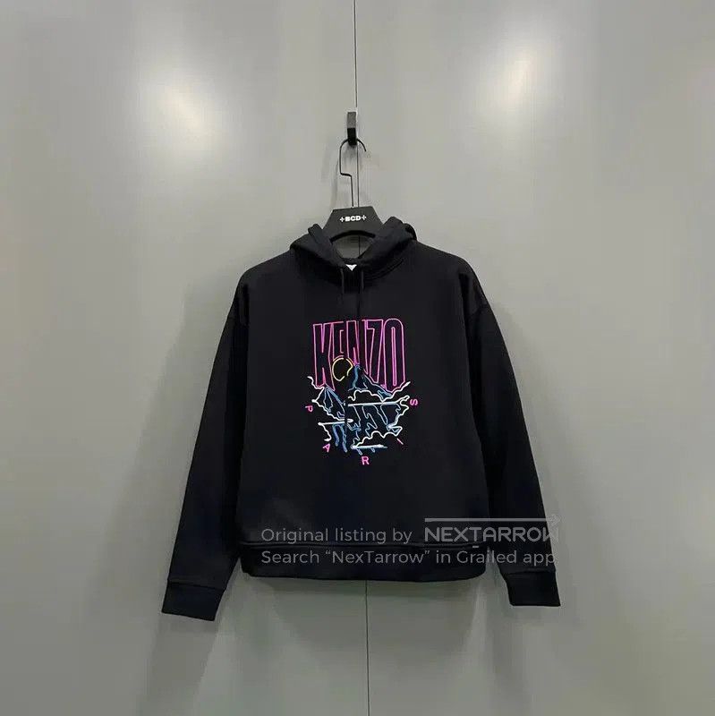 Kenzo Kenzo Black Cotton Logo Long Sleeve Hoodie . Size M / US 6-8 / IT 42-44 - 1 Thumbnail