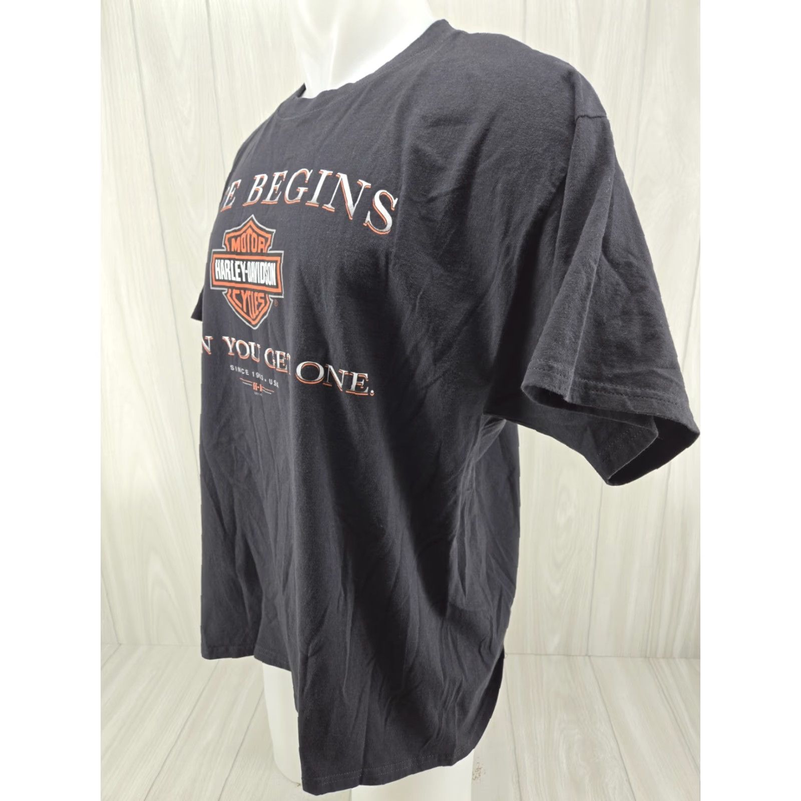 Harley Davidson Harley-Davidson Motorcycles Life Begins Pelham Alabama Black Shirt XL Men Short Sleeve Crew Neck Graphic Print T-Shirt Size US XL / EU 56 / 4 - 4 Thumbnail