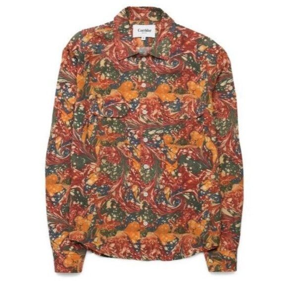 Corridor Corridor Mens Multi Marbleized Long Sleeve Collared Button U Size US L / EU 52-54 / 3 - 1 Thumbnail