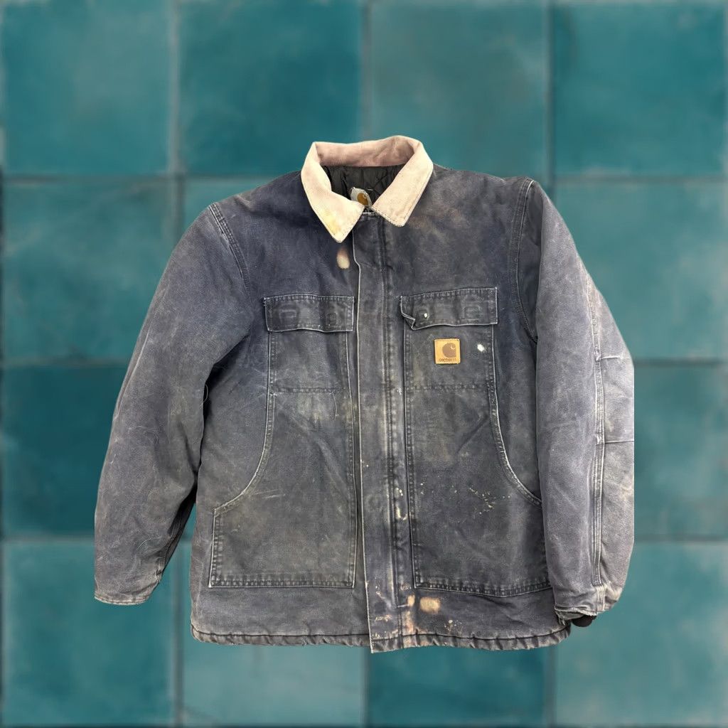 Carhartt Carhartt Jacket Mens L Dark Navy Duck Quilt Lined Corduroy Collar C03 DNY Size US L / EU 52-54 / 3 - 1 Thumbnail
